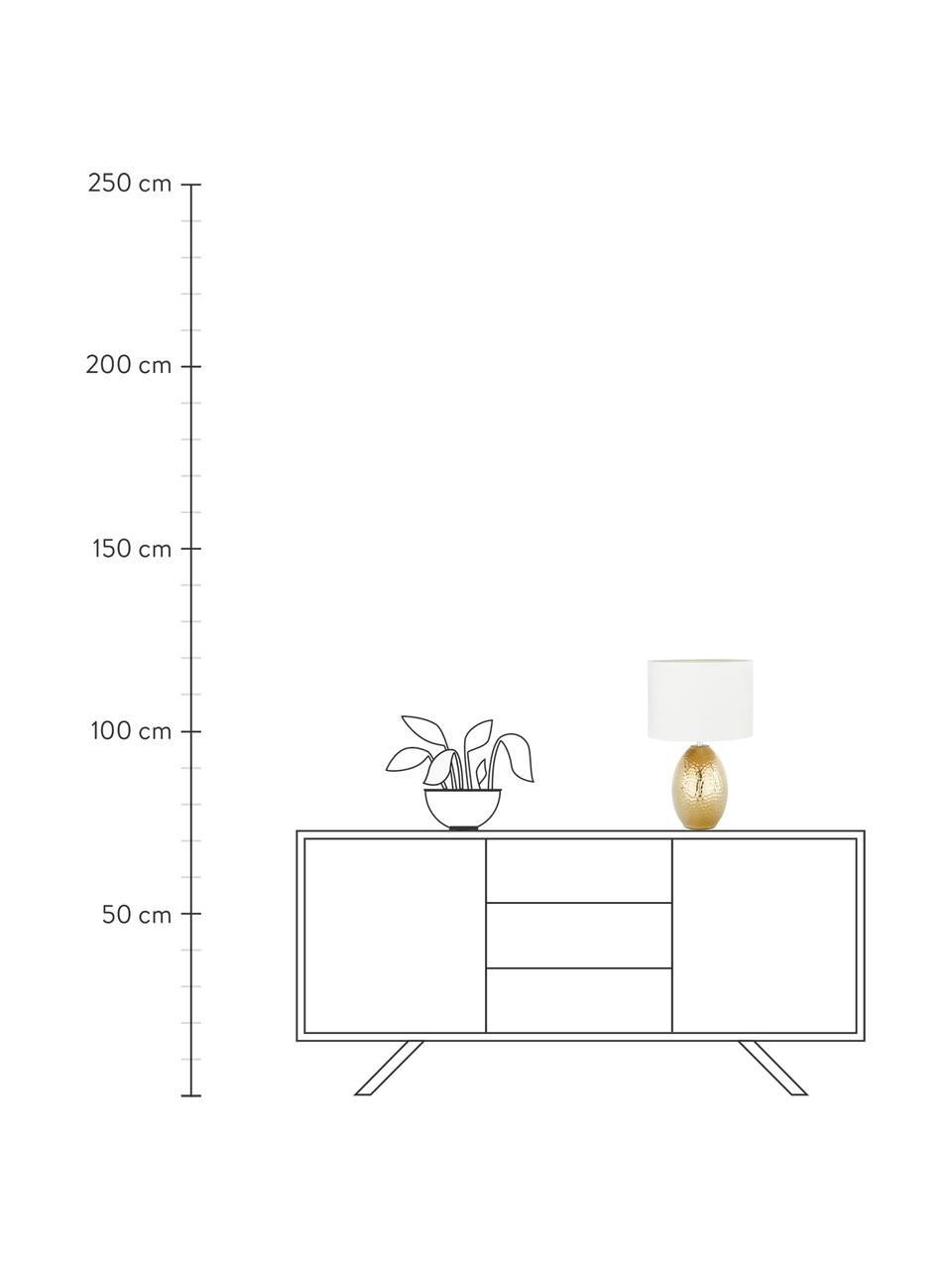 Lampa stołowa Eleanora, Biały, odcienie złotego, Ø 28 x W 45 cm