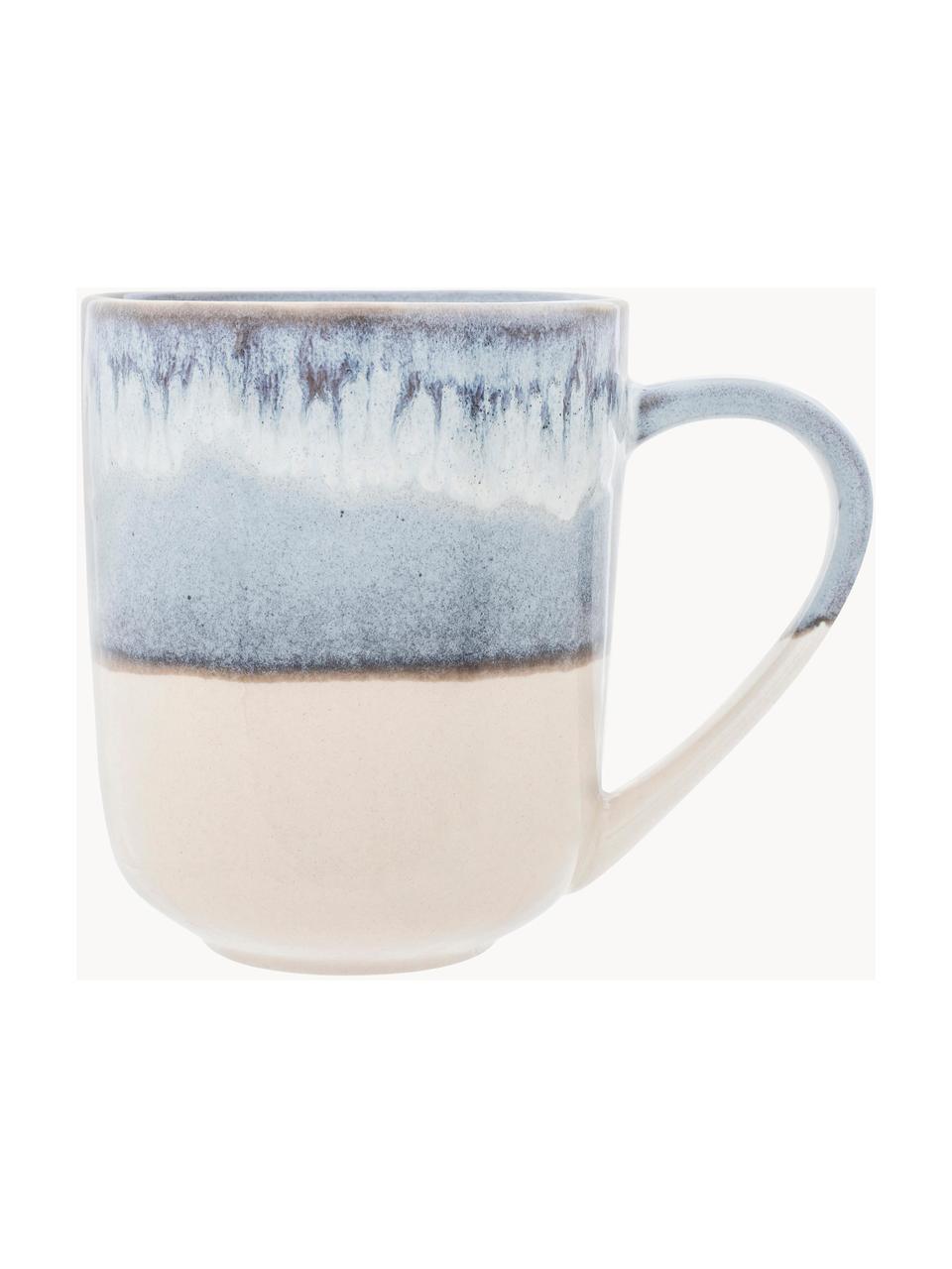 Tazas originales Inspiration, 2 uds., Gres, Tonos azules, beige claro, Ø 9 x Al 11 cm, 400 ml