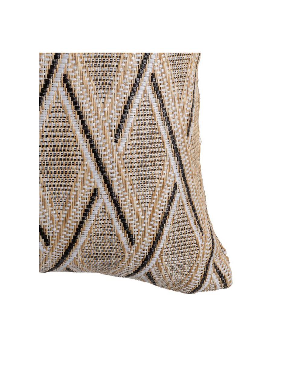 Outdoor kussen Knitted, met vulling, Beige, zwart, B 45 x L 45 cm