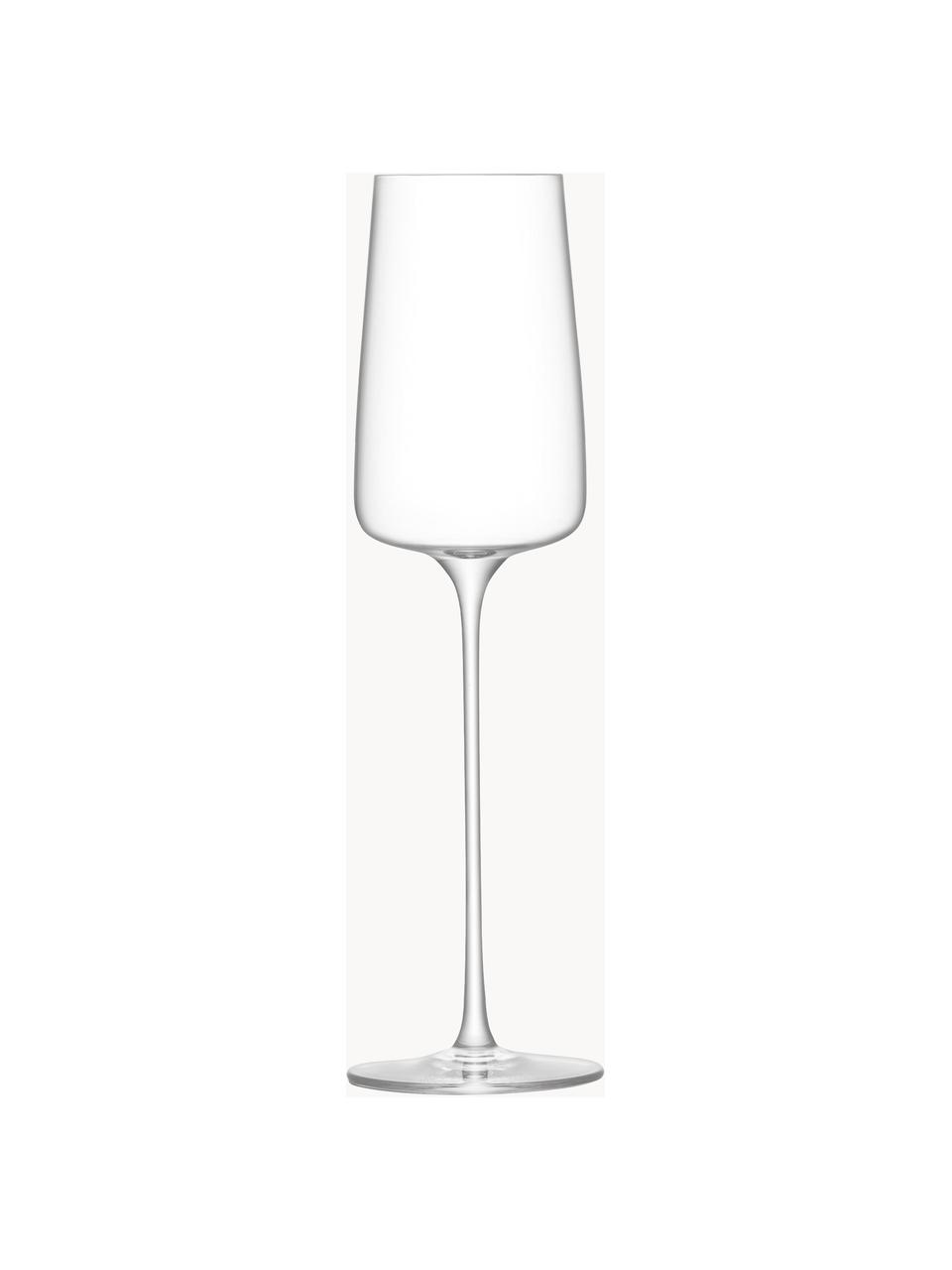 Champagneglazen Metropolitan, 4 stuks, Glas, Transparant, Ø 7 x H 25 cm, 230 ml