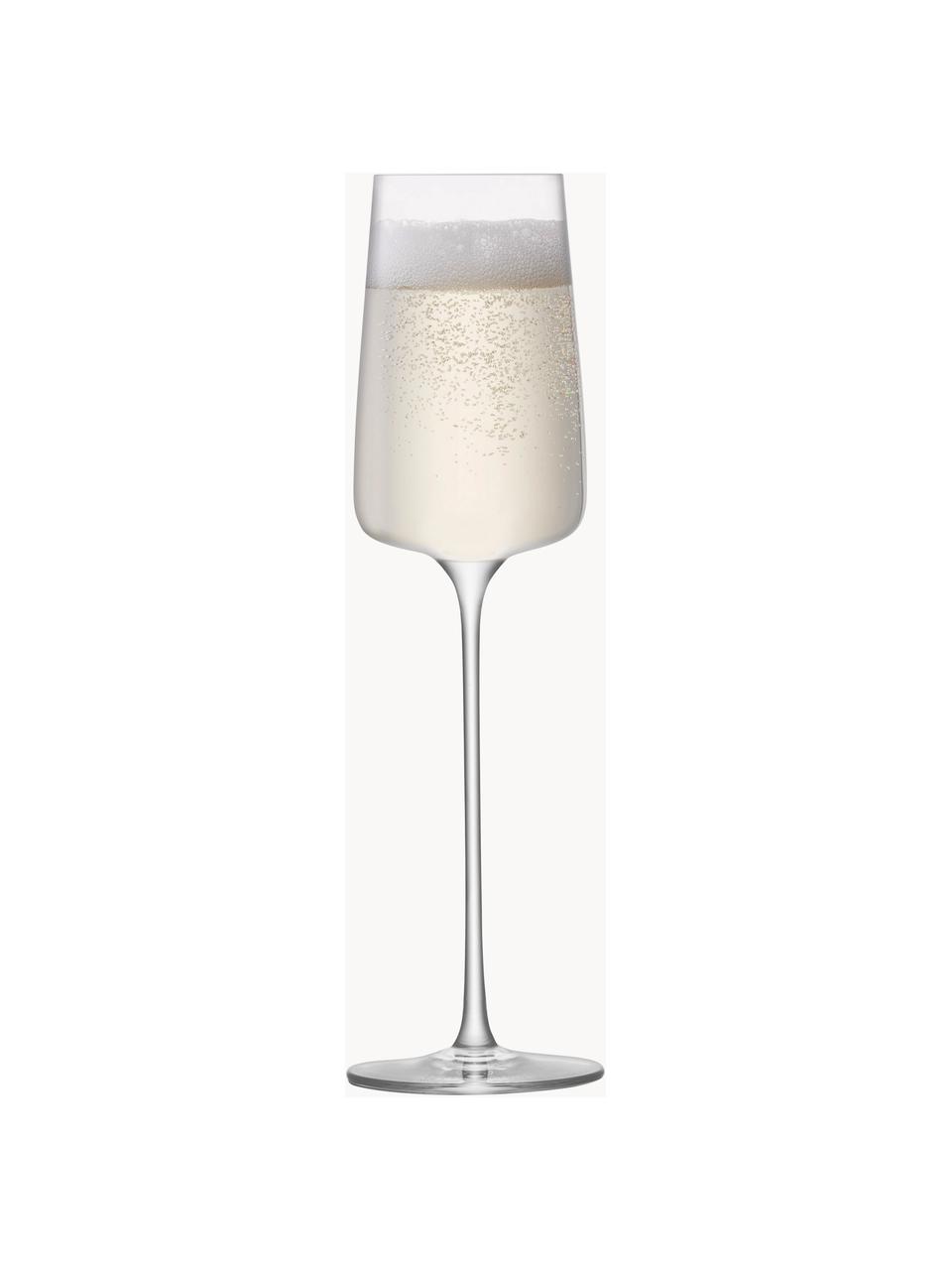 Champagneglazen Metropolitan, 4 stuks, Glas, Transparant, Ø 7 x H 25 cm, 230 ml