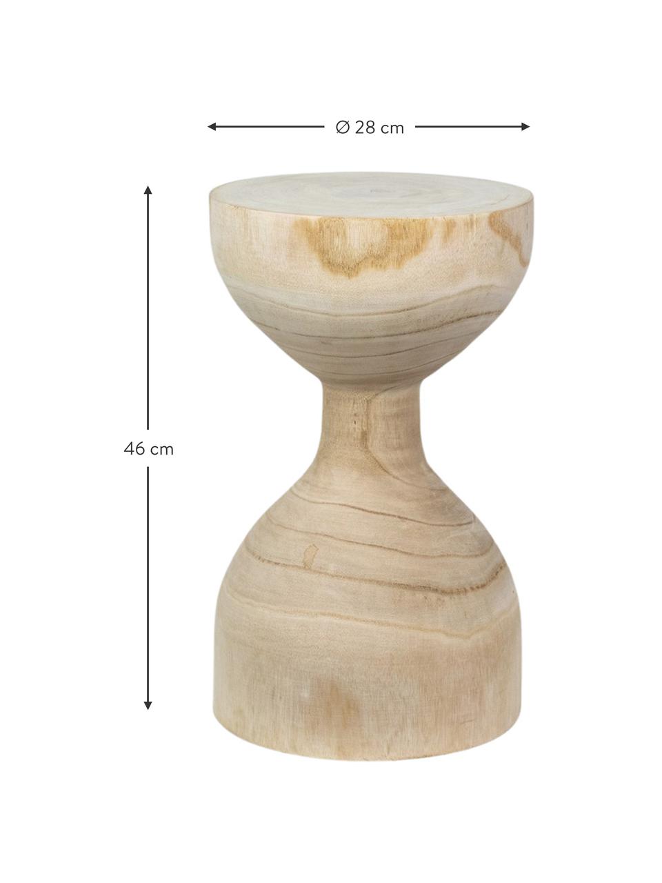 Handgefertigter Beistelltisch Carnaby aus Paulownia-Holz, Paulownia-Holz, naturbelassen, Paulownia-Holz, Ø 28 x H 46 cm