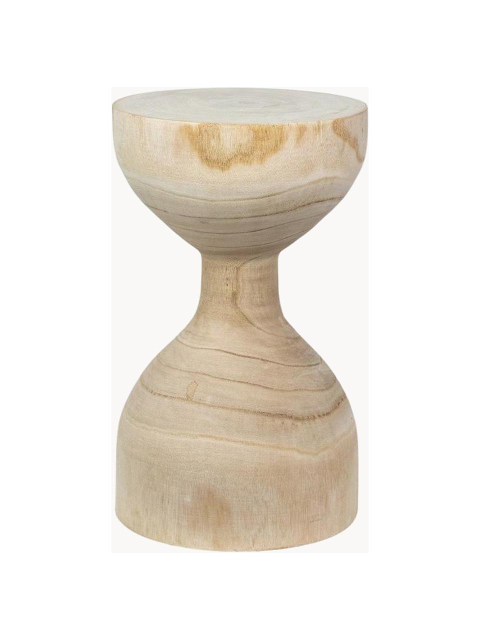 Ručně vyrobený odkládací stolek ze dřeva paulovnie Carnaby, Dřevo paulovnie, přírodní, Dřevo paulovnie, Ø 28 cm, V 46 cm