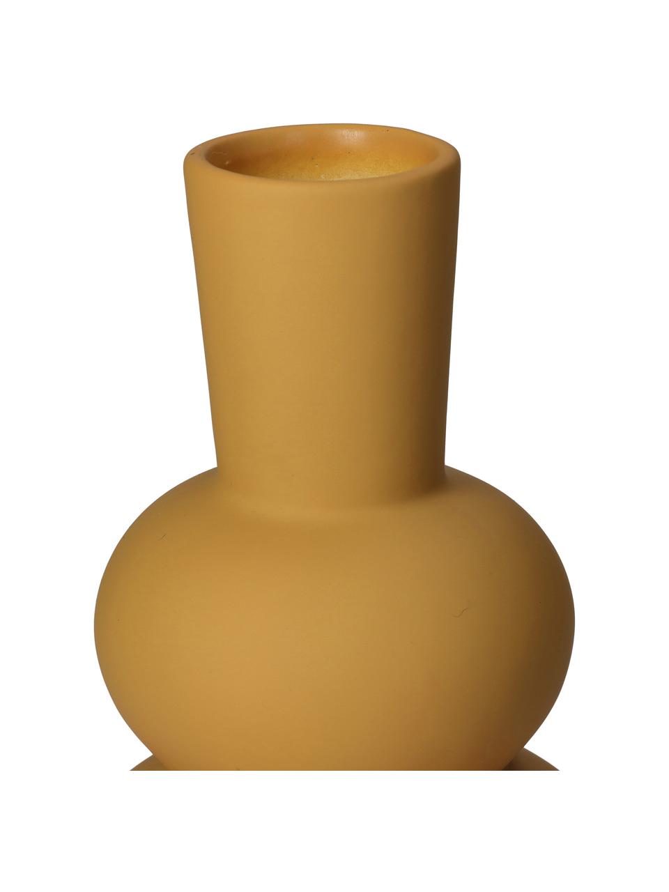 Designová váza Eathan, Kamenina, Okrová žlutá, Ø 11 cm, V 20 cm