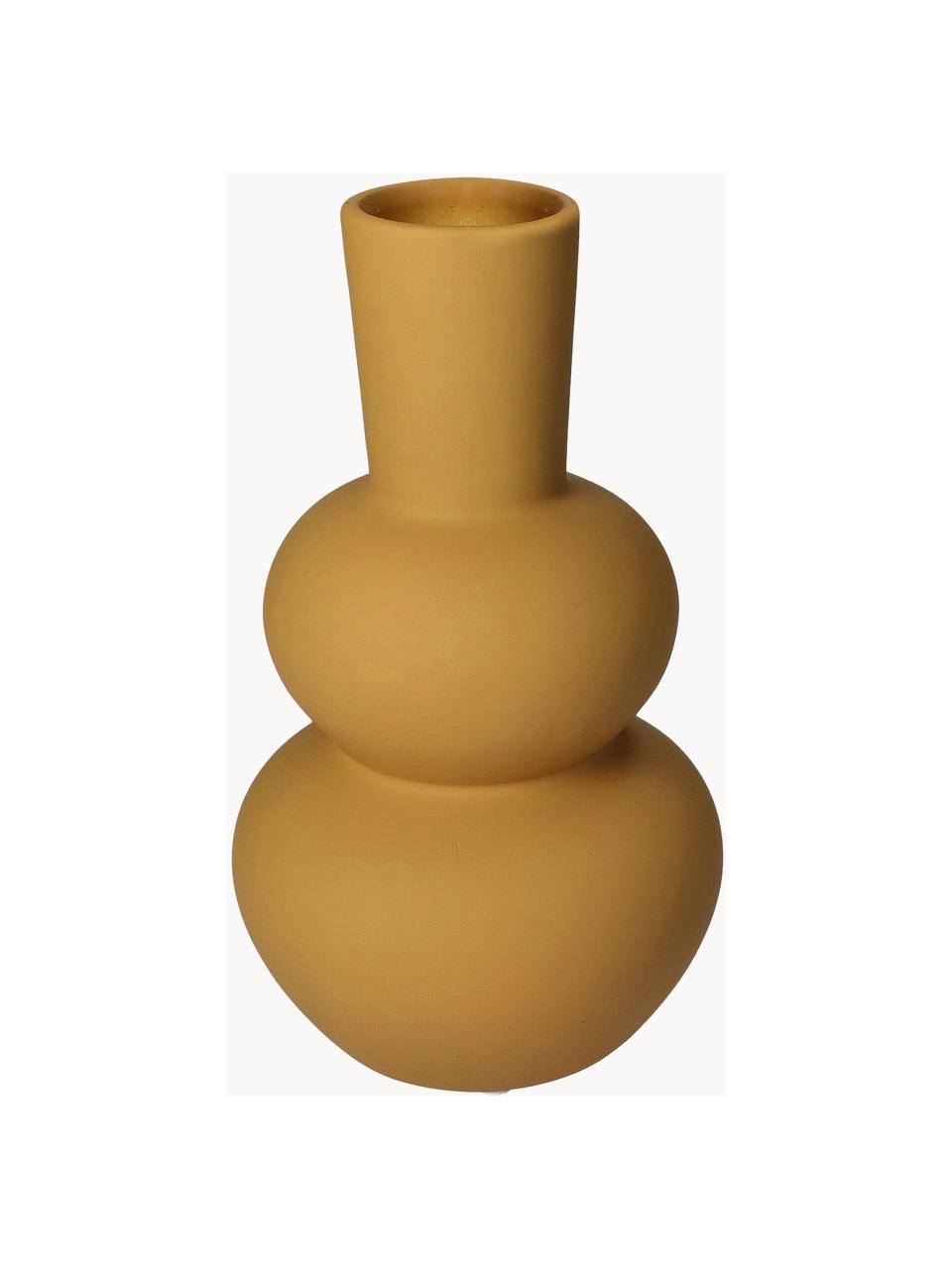 Dizajnová váza Eathan, Kamenina, Okrovožltá, Ø 11 x V 20 cm