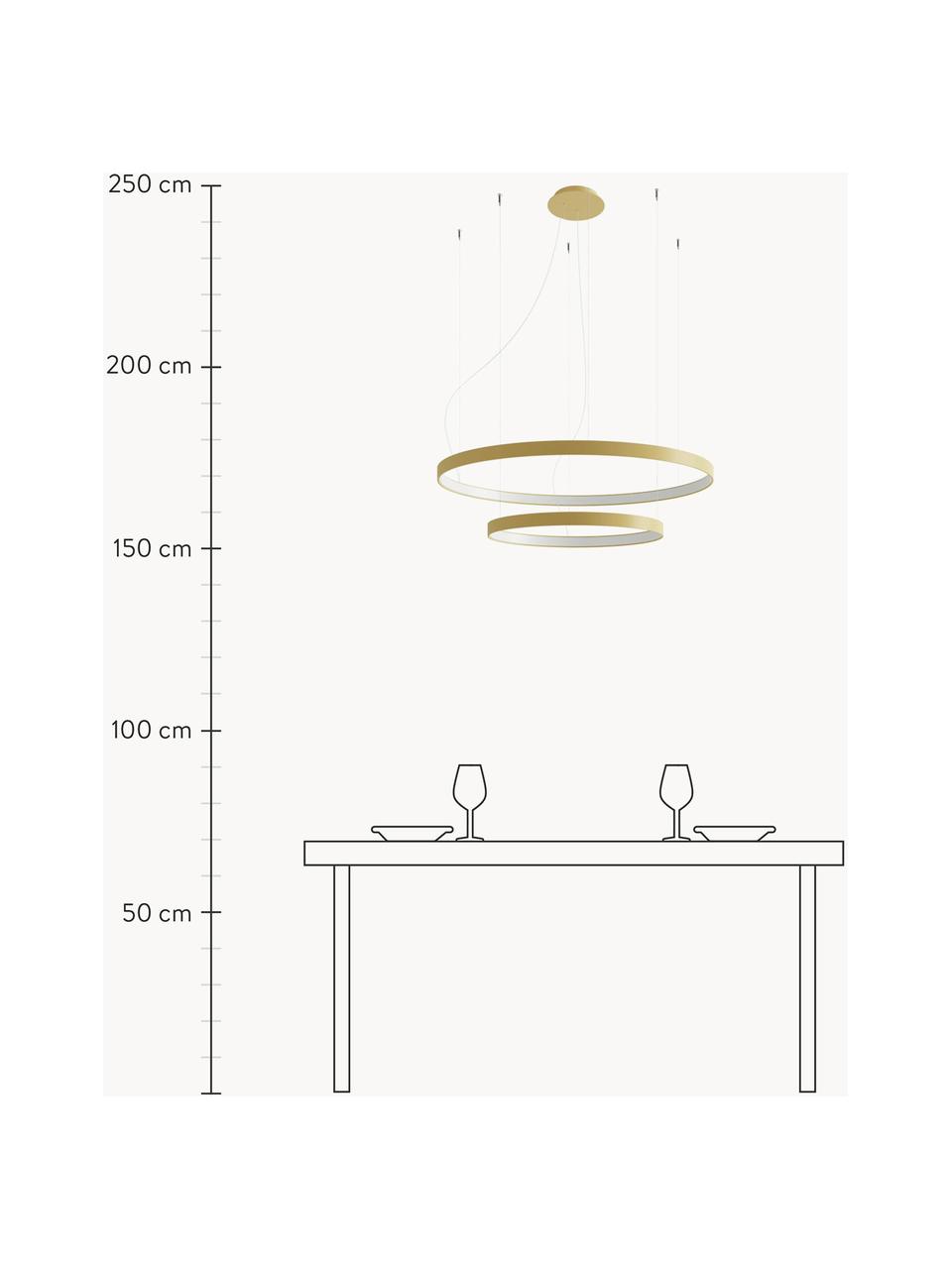Grote LED hanglamp Tim, handgemaakt, Mat goudkleurig, Ø 78 cm