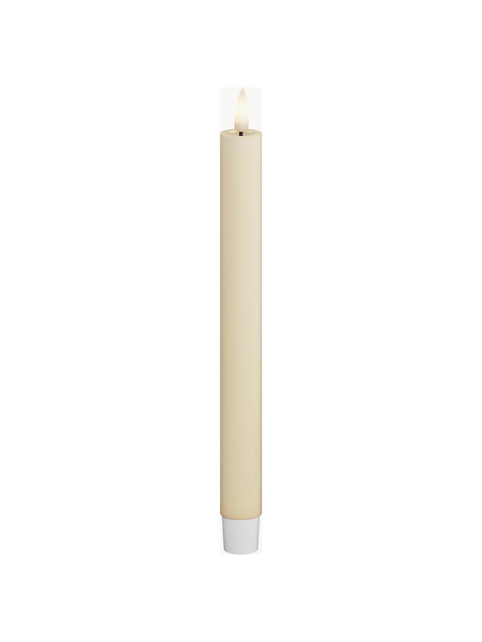 Ręcznie wykonana świeca stołowa LED Real Flame, W 24 cm, 2 szt., Tworzywo sztuczne, wosk z powłoką żywiczną, Kremowobiały, W 24 cm