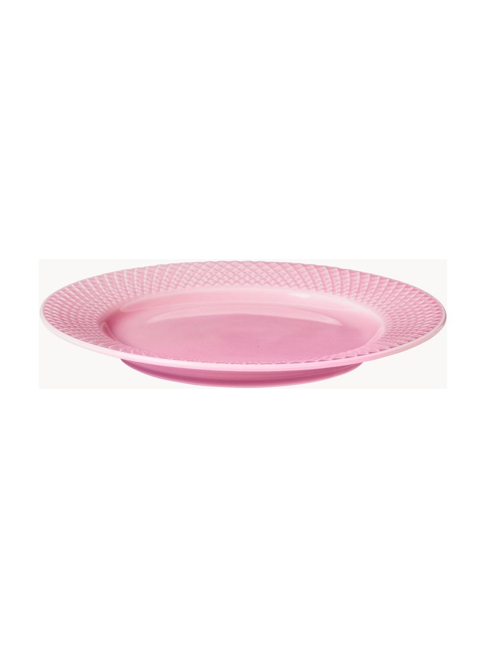 Porcelánový raňajkový tanier Rhombe, 4 ks, Porcelán, Staroružová, Ø 21 cm