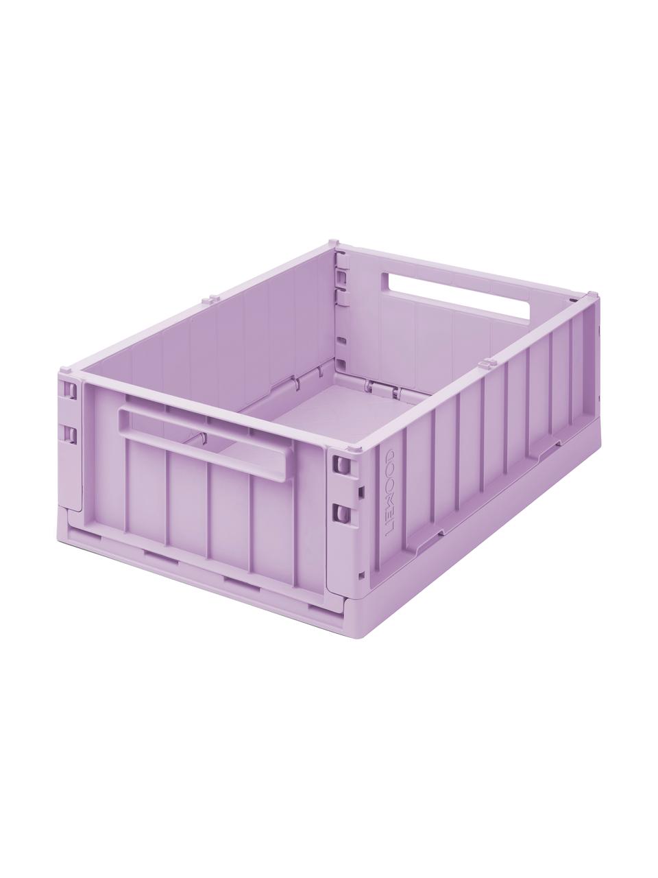 Caja plegable apilable de plástico reciclado Weston, grande, Plástico reciclado, Rosa, An 50 x Al 20 cm