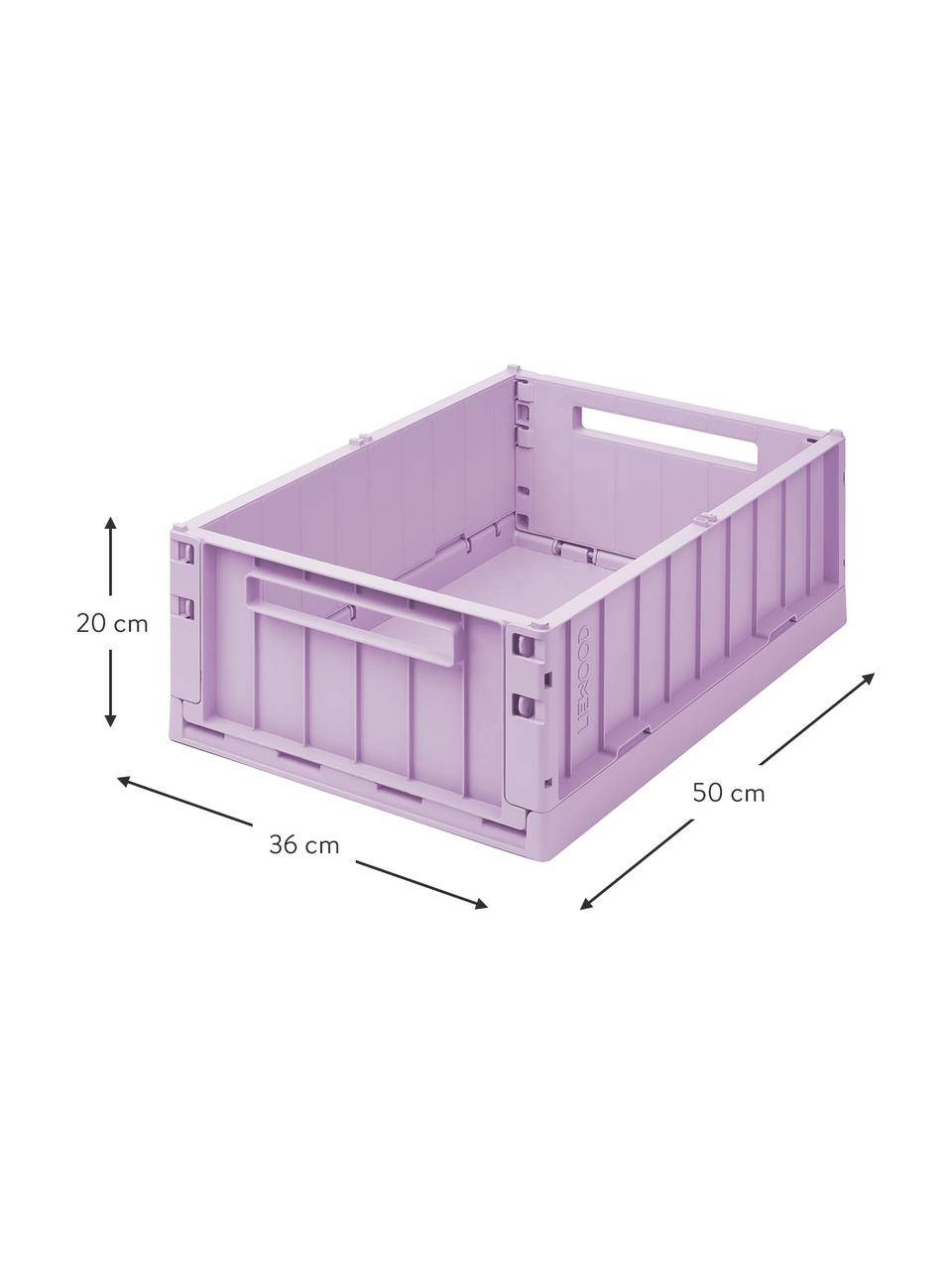 Grande boîte pliable en plastique recyclé Weston, Plastique recyclé, Couleur lavande, larg. 50 x haut. 20 cm