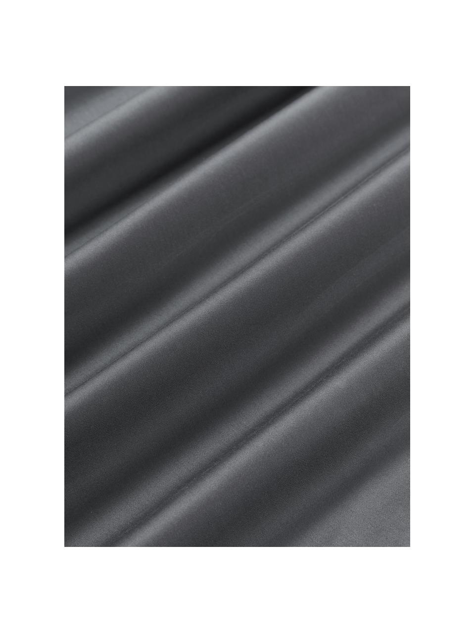 Federa in raso di cotone Carlotta, Antracite, grigio chiaro, Larg. 50 x Lung. 80 cm
