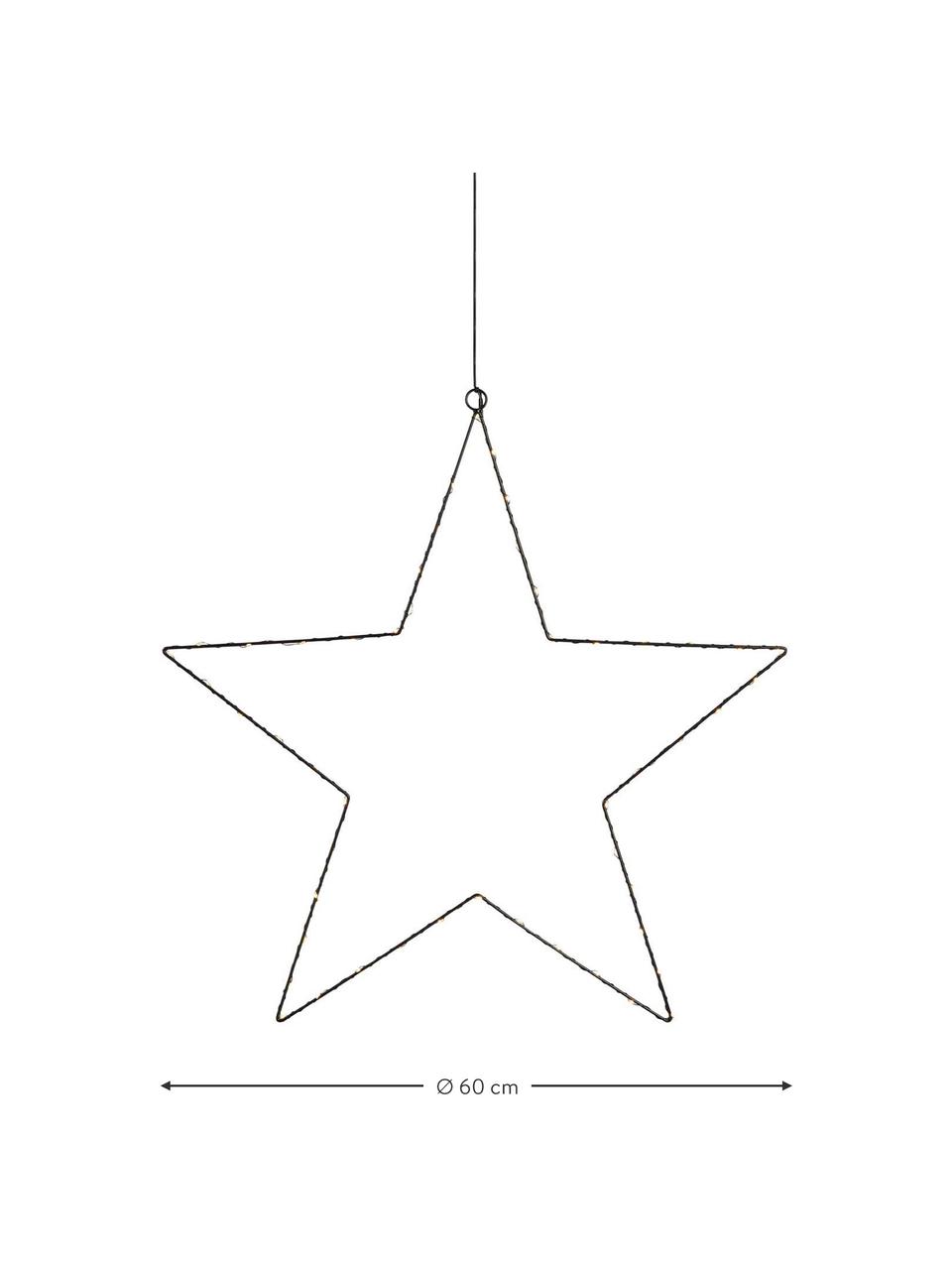 Estrella luminosa LED Nordgard, Metal pintado, Negro, Ø 60 cm