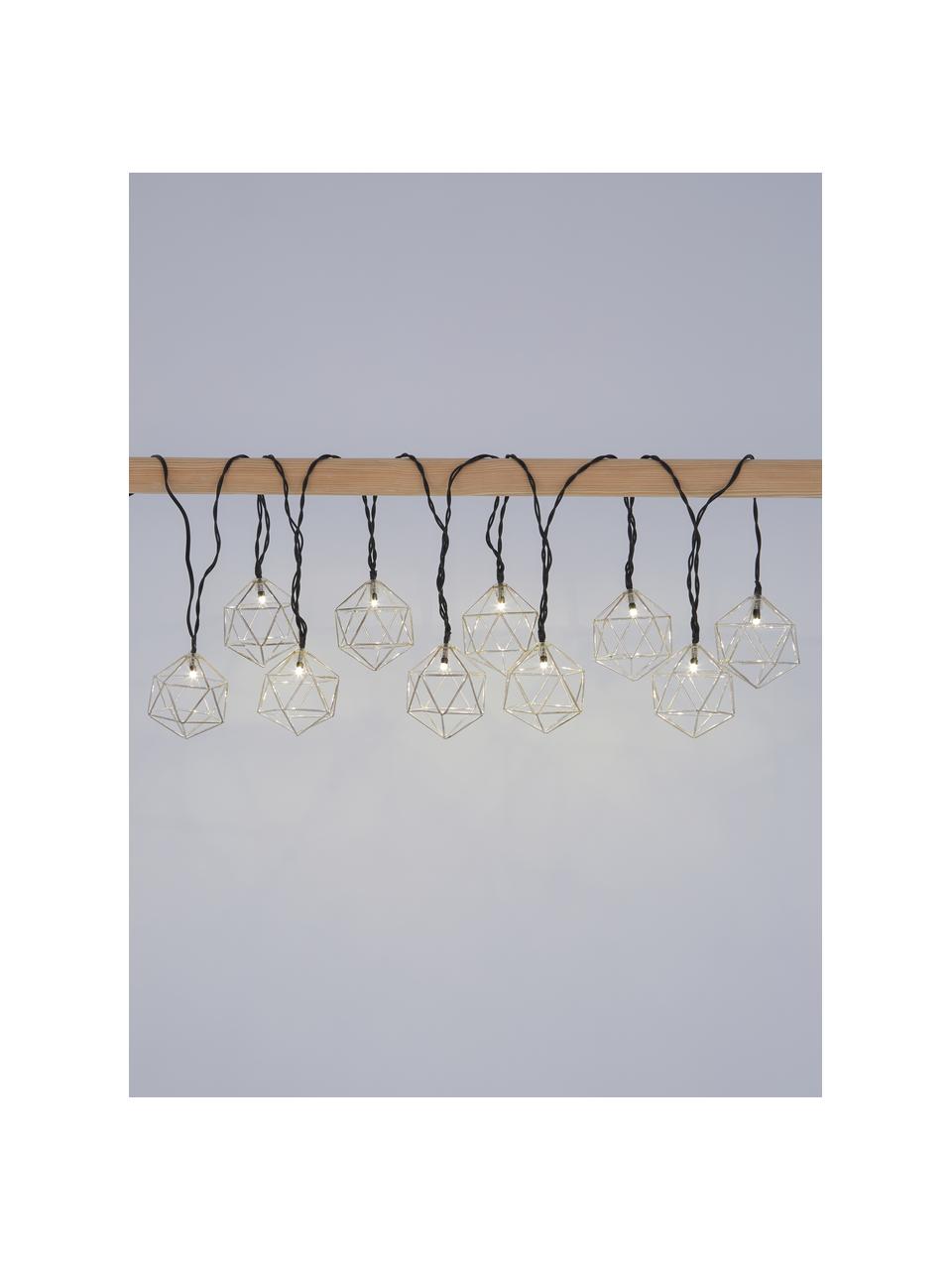Guirnalda de luces LED Edge, 525 cm, 10 luces, Linternas: metal recubierto, Cable: plástico, Cromo, L 525 cm