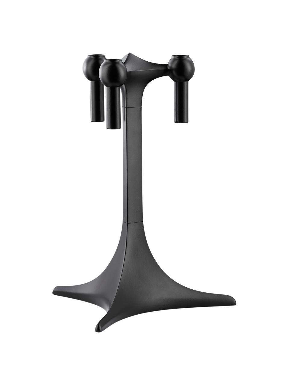 Świecznik Stoff Nagel, Metal powlekany, Czarny, Ø 17 x W 23 cm