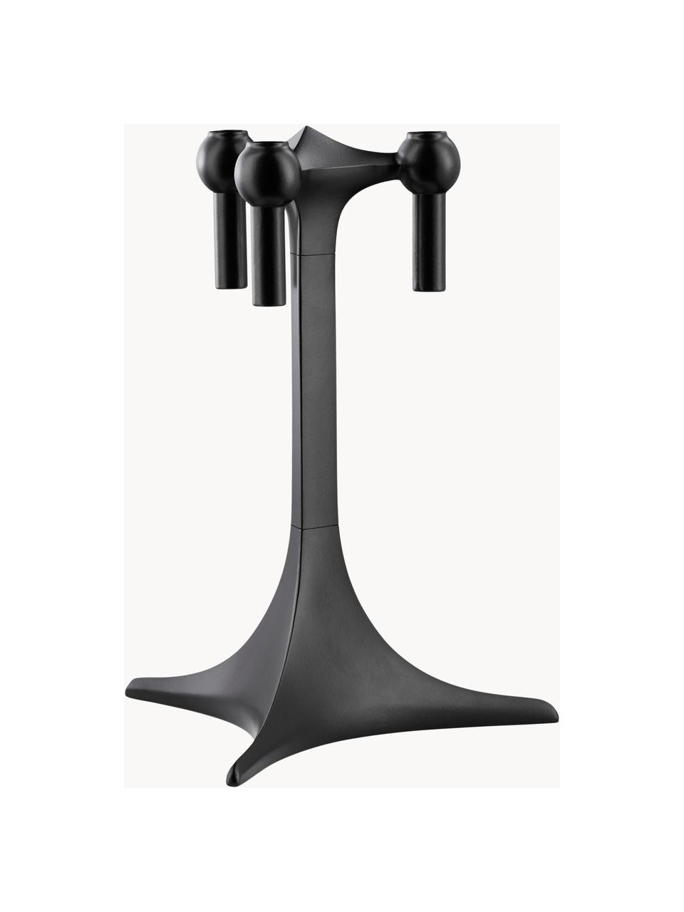 Candelabro Stoff Nagel, Metal recubierto, Negro, Ø 17 x Al 23 cm