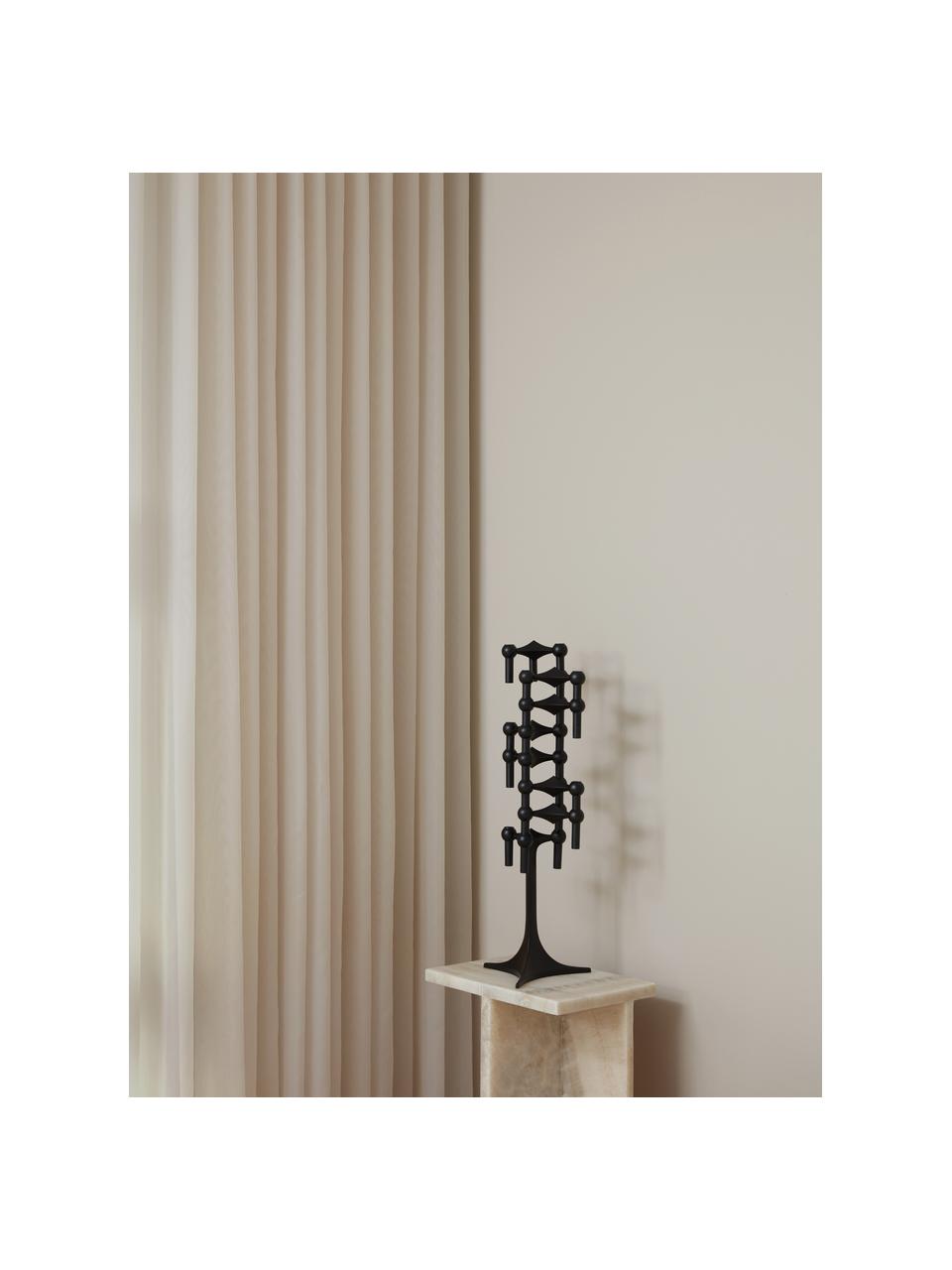 Candelabro Stoff Nagel, Metallo rivestito, Nero, Ø 17 x Alt. 23 cm