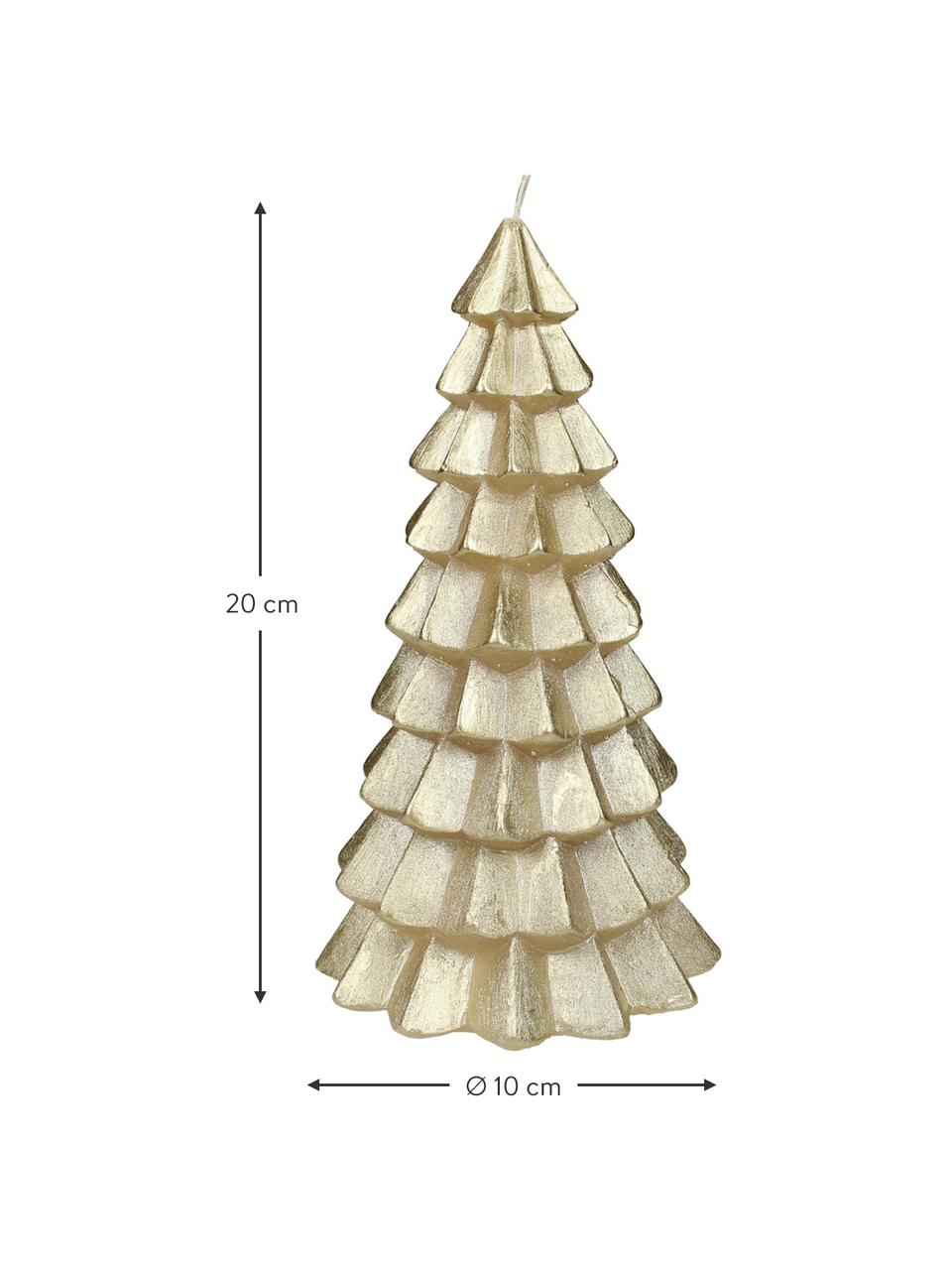 Svíčka Christmas Tree, V 20 m, Parafín, Zlatá, Ø 10 cm, V 20 cm
