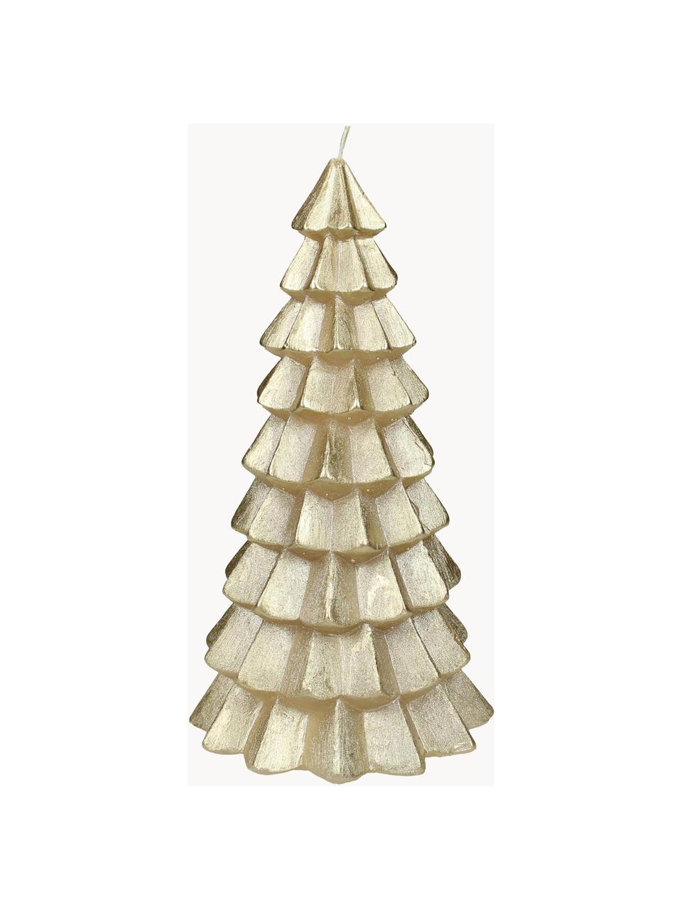 Kerze Christmas Tree H 20 cm, Paraffinwachs, Goldfarben, Ø 10 x H 20 cm