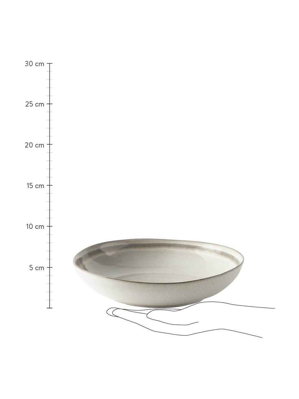 Suppenteller Cia mit reaktiver Glasur, 4 Stück, Steingut, Beige, Ø 21 x H 5 cm
