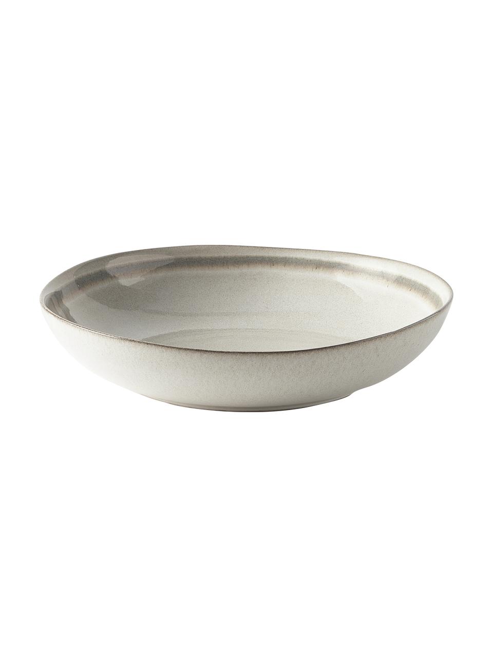Suppenteller Cia mit reaktiver Glasur, 4 Stück, Steingut, Beige, Ø 21 x H 5 cm