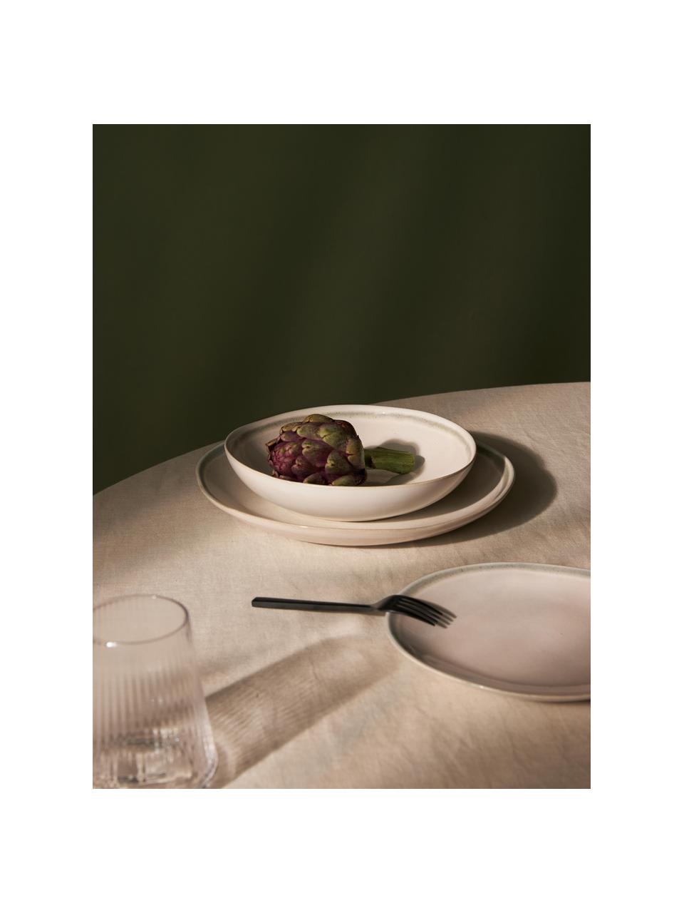 Handgemachte Suppenteller Cia mit reaktiver Glasur, 4 Stück, Steingut, Greige, Ø 21 x H 5 cm