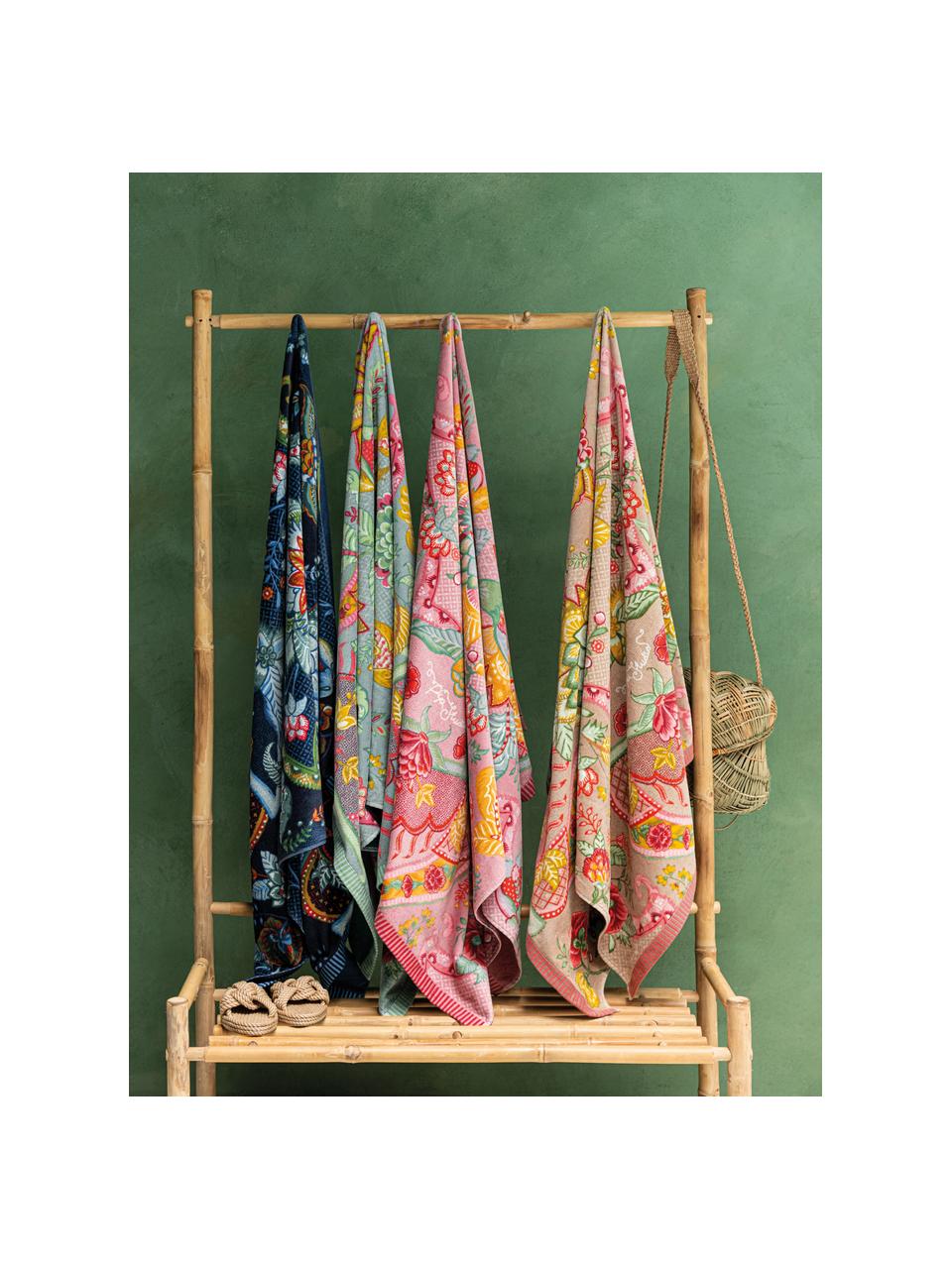 Strandlaken Kyoto Beach met bloemenpatroon van biokatoen, Meerkleurig, B 100 x L 180 cm
