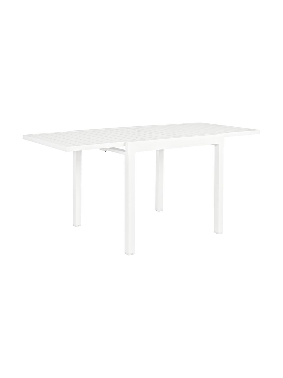 Mesa de exterior extensible Pelagius, Aluminio con pintura en polvo, Blanco, An 83-166 x F 80 cm