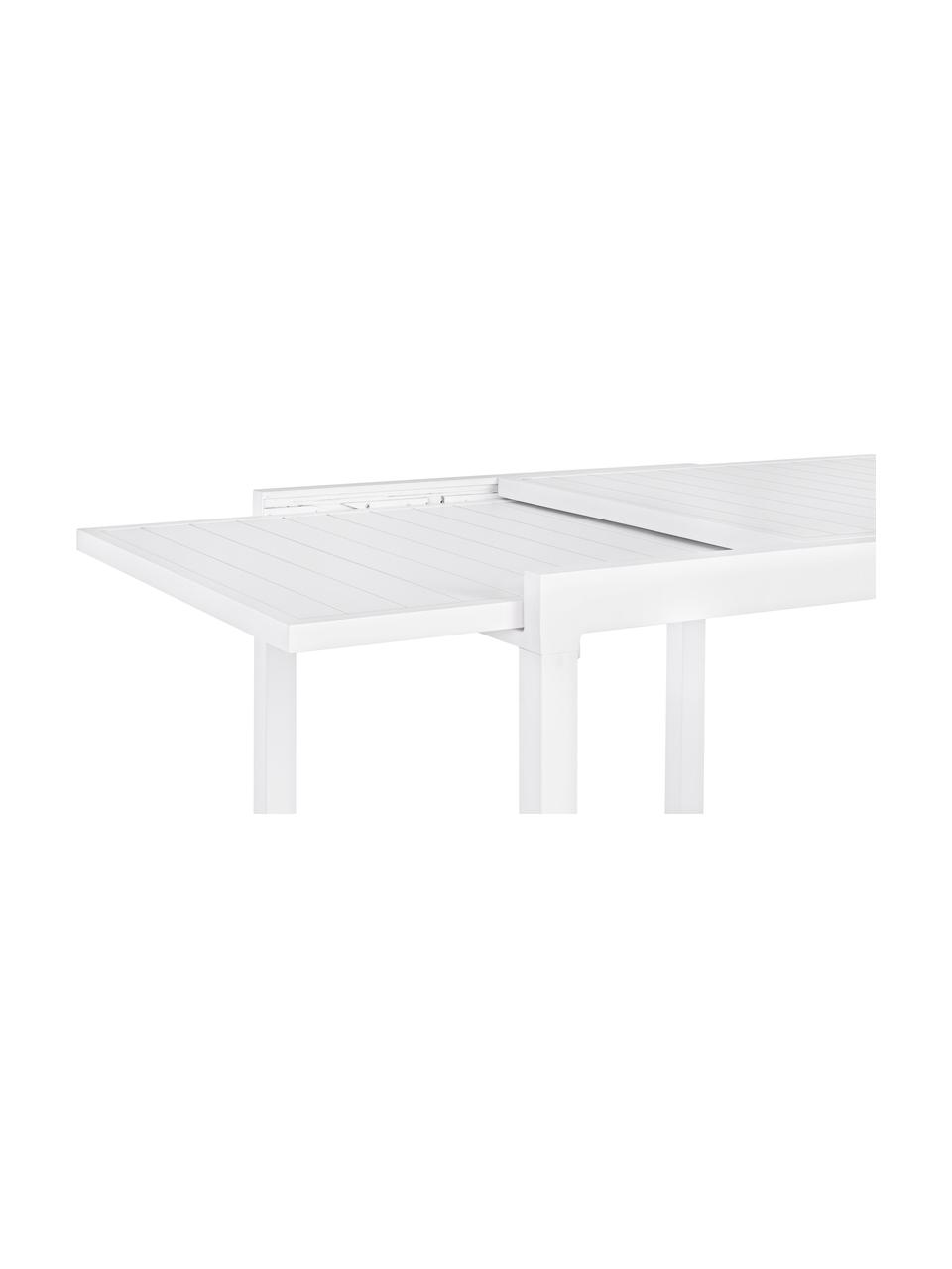 Mesa de exterior extensible Pelagius, Aluminio con pintura en polvo, Blanco, An 83-166 x F 80 cm