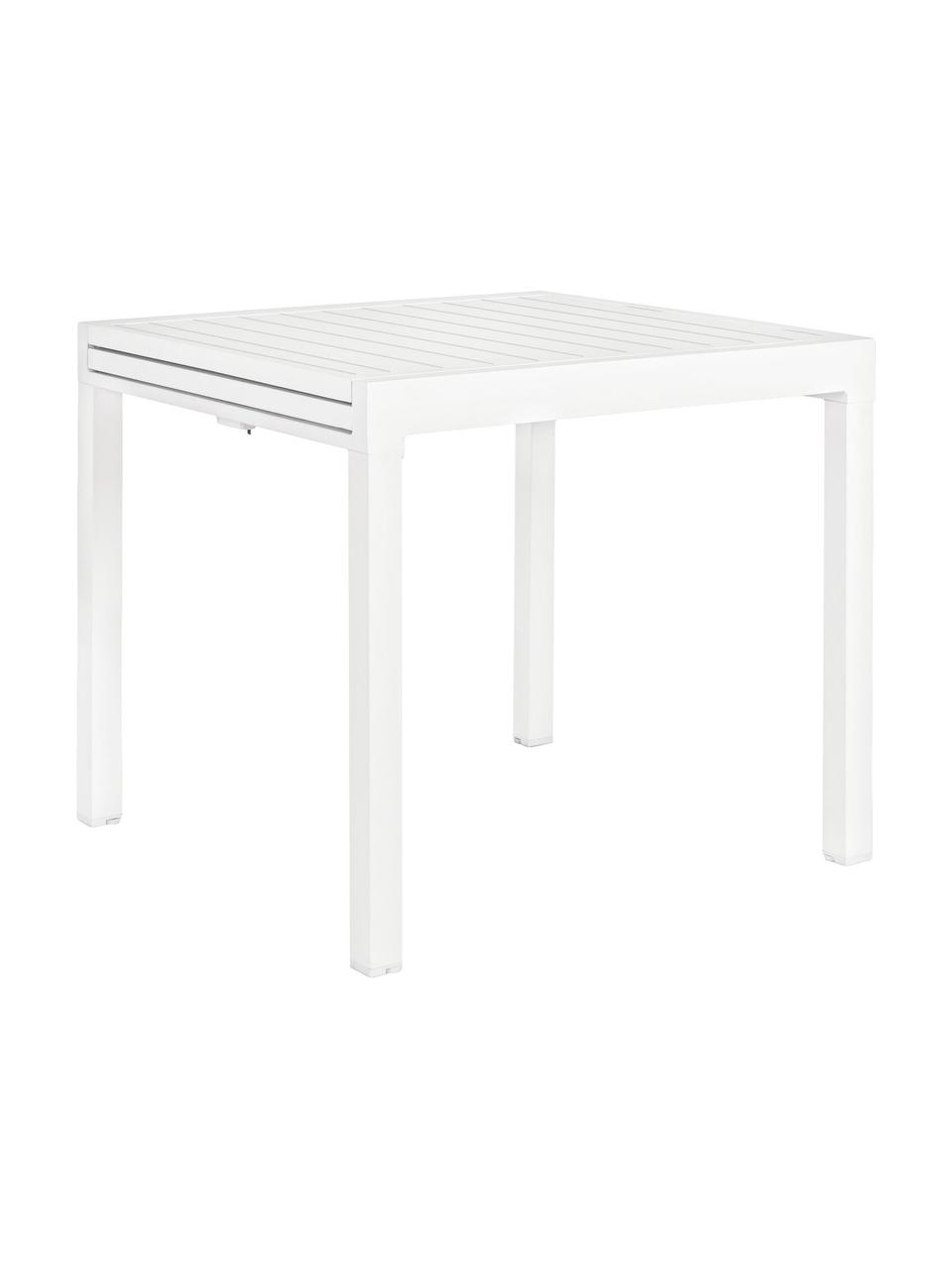 Mesa de exterior extensible Pelagius, Aluminio con pintura en polvo, Blanco, An 83-166 x F 80 cm