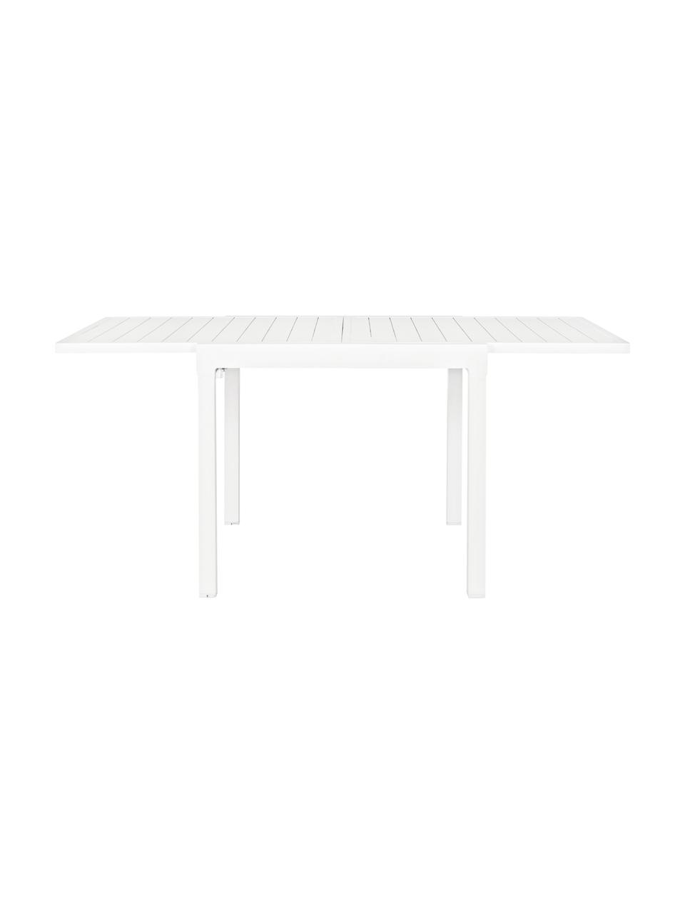 Mesa de exterior extensible Pelagius, Aluminio con pintura en polvo, Blanco, An 83-166 x F 80 cm