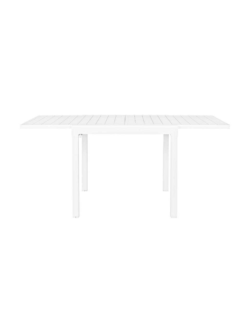 Tavolo da giardino allungabile Pelagius, Alluminio verniciato a polvere, Bianco, Larg. 83 a 166 x Prof. 80 cm