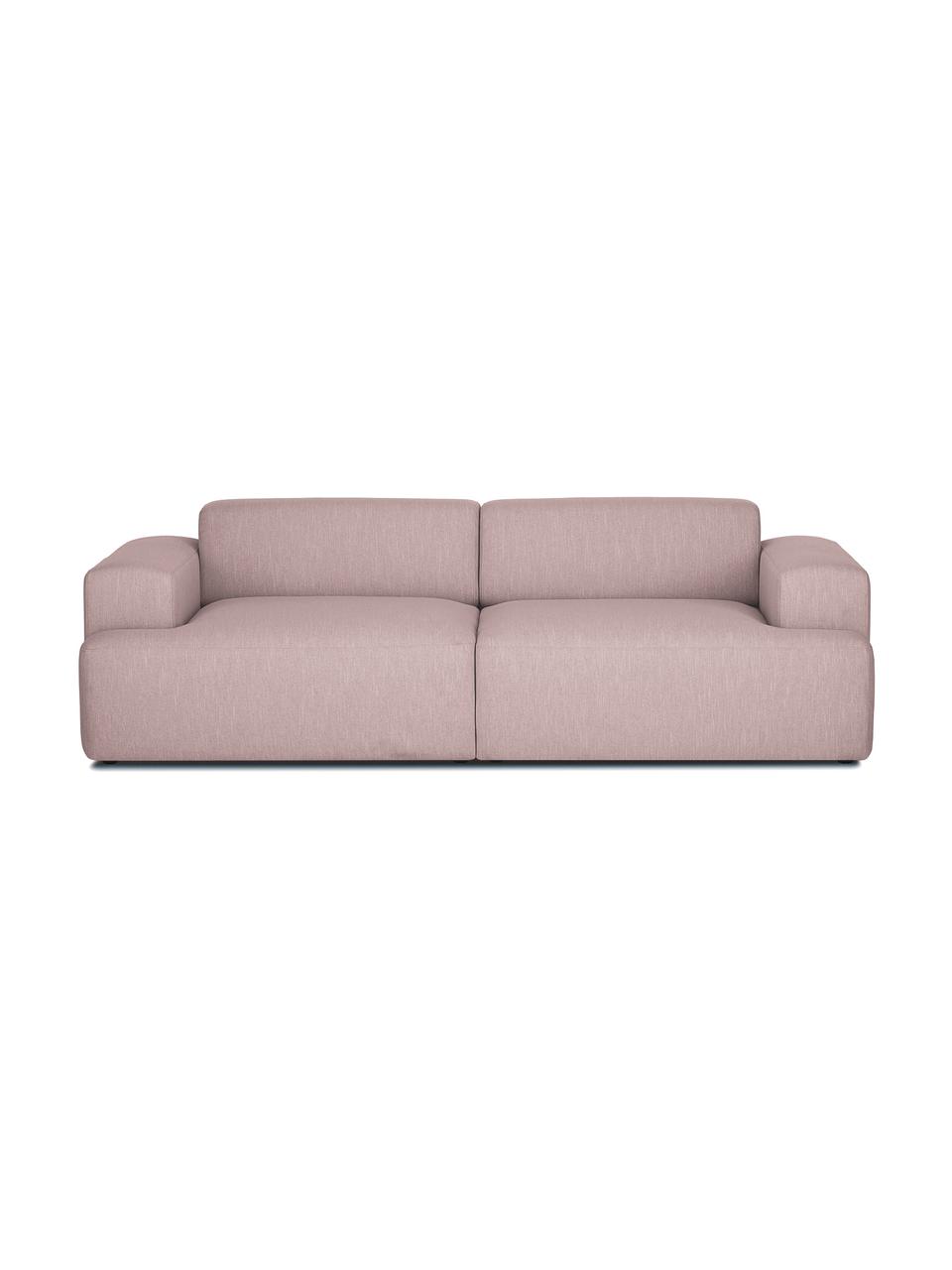 Divano 3 posti in tessuto rosa Melva, Rivestimento: poliestere Il rivestiment, Struttura: legno di pino massiccio, , Piedini: legno di pino I piedini s, Tessuto rosa, Larg. 240 x Prof. 101 cm