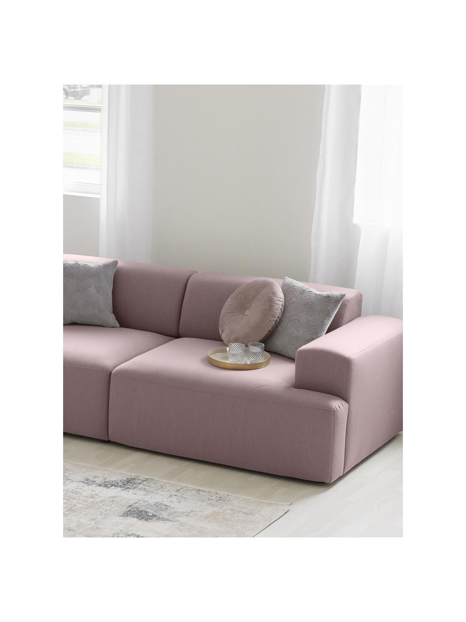 Sofa Melva (3-osobowa), Tapicerka: poliester Dzięki tkaninie, Nogi: drewno sosnowe Nogi znajd, Blady różowy, S 240 x G 101 cm