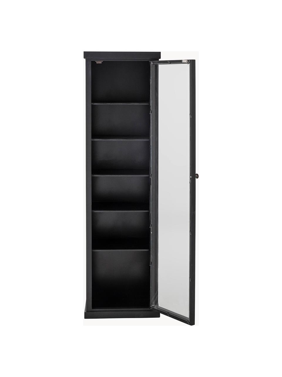 Vitrine en bois de sapin Emilio, Noir, larg. 40 x haut. 140 cm