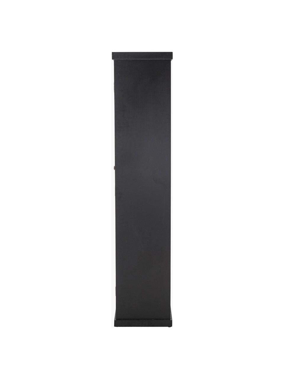 Vitrína z jedlového dřeva Emilio, Černá, Š 40 cm, V 140 cm