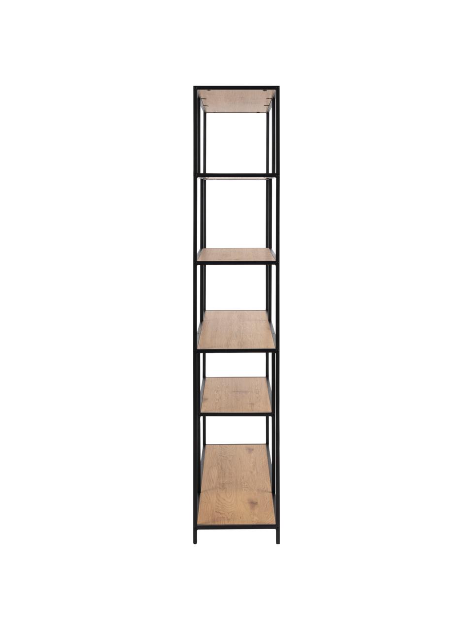 Étagère bois et métal Seaford, Bois de chêne sauvage, larg. 135 x haut. 185 cm