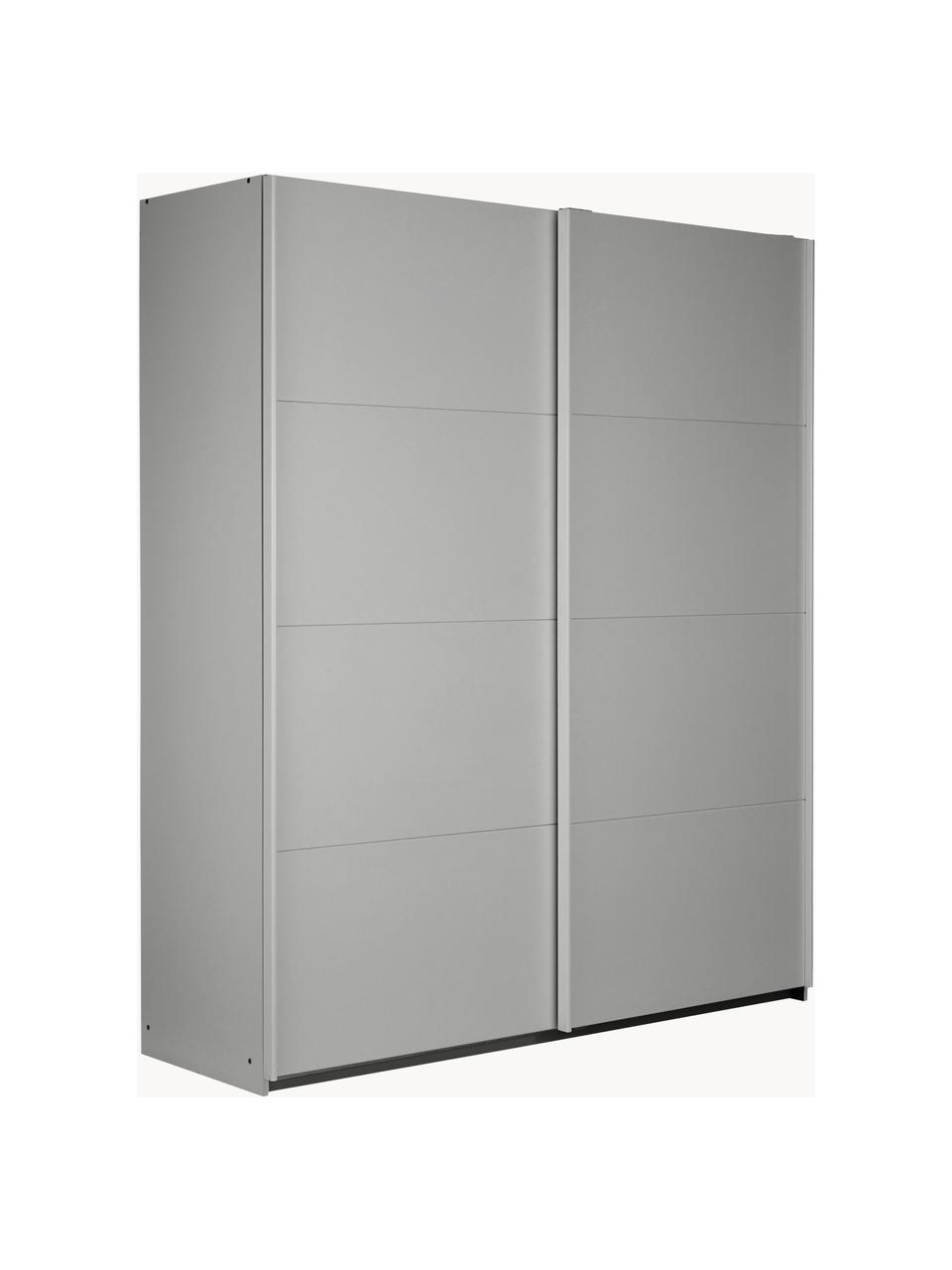 Schwebetürenschrank Mia, 2-türig, Holzwerkstoff aus heimischen Hölzern aus nachhaltiger Forstwirtschaft, beschichtet, Grau, B 180 x H 210 cm