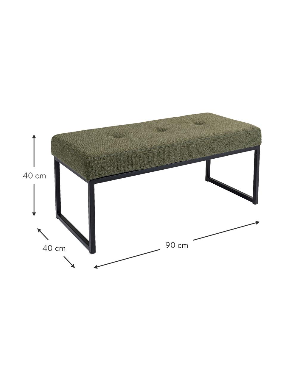 Čalouněná lavice Smart Dolce, Zelená, černá, Š 90 cm, V 40 cm
