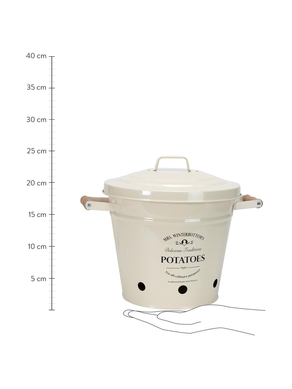 Bote grande Mrs. Winterbottoms Potatoes, Metal galvanizado y pintado, Blanco crema, negro, Ø 29 x Al 26 cm