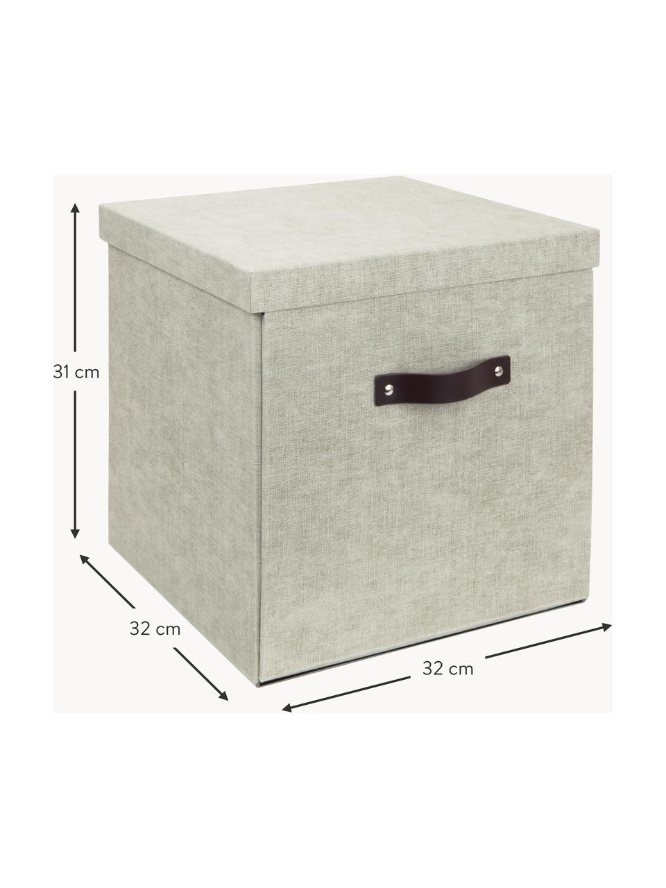 Caja Logan, Caja: canvas, cartón macizo, Asa: cuero, Beige claro, An 32 x F 32 cm