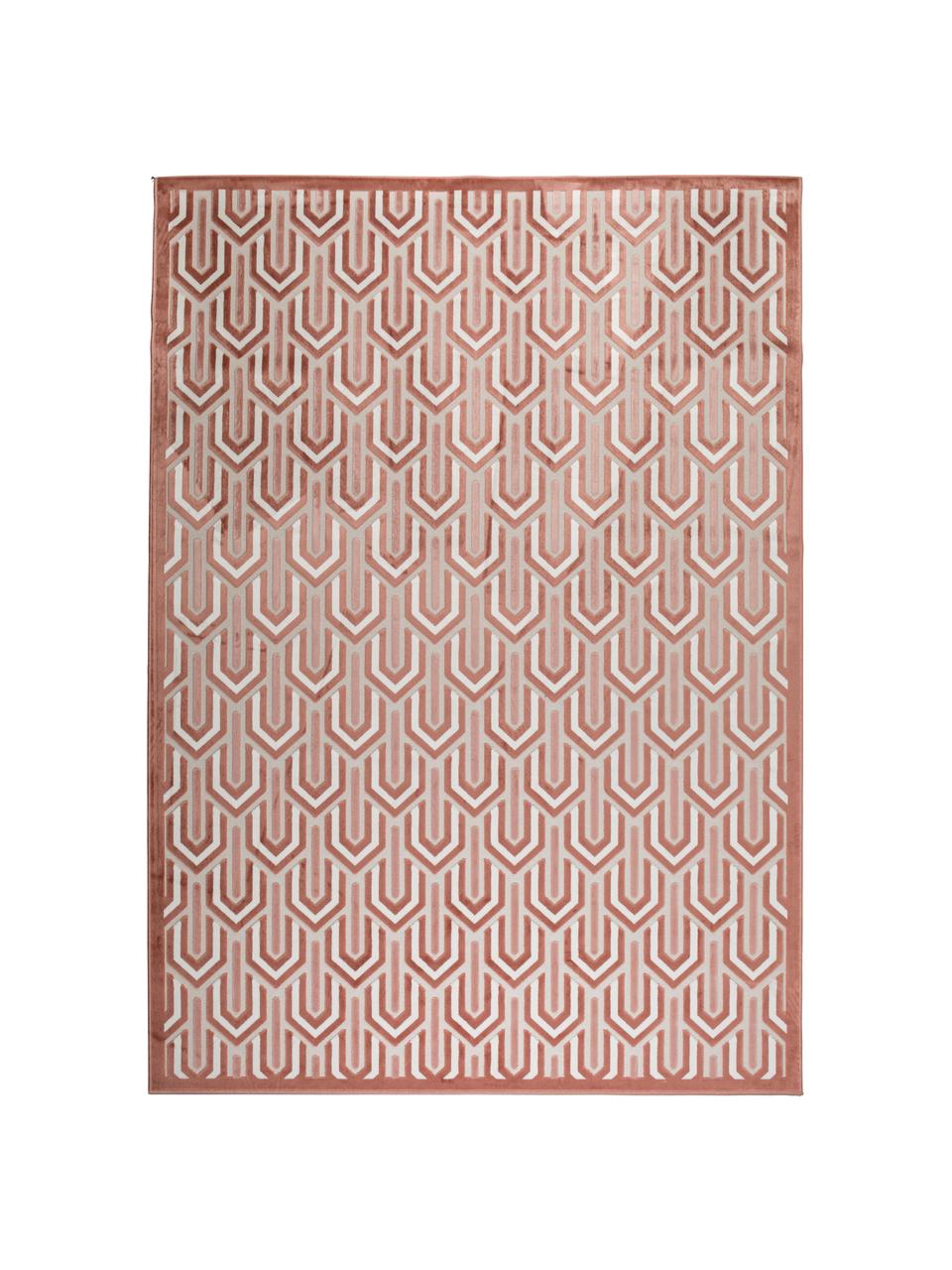 Teppich Beverly im Retro Style mit Hoch-Tief-Struktur, Flor: 57% Rayon, 31% Polyester,, Rosa, Altrosa, Hellbeige, B 200 x L 300 cm (Größe L)