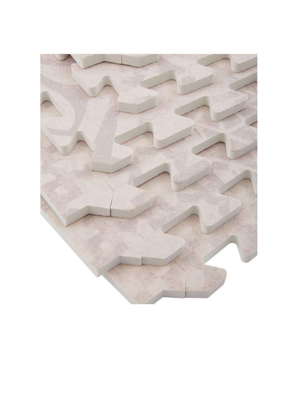 Set tappetino da gioco espandibile Tiles 18 pz, Schiuma (EVAC), priva di sostanze inquinanti, Beige, Larg. 120 x Lung. 180 cm