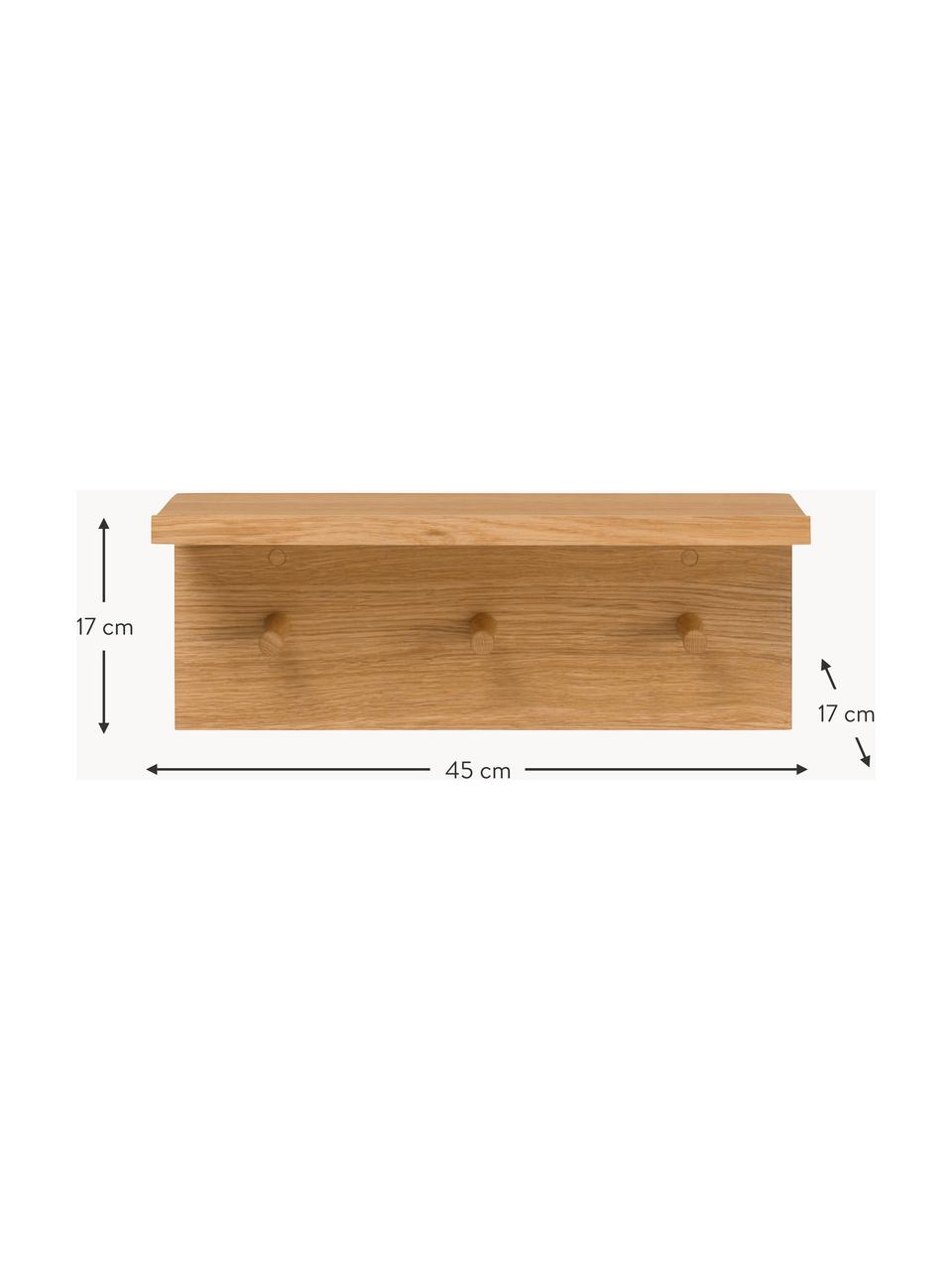 Appendiabiti in legno Place, lung. 45 cm, Legno di quercia, Larg. 45 cm