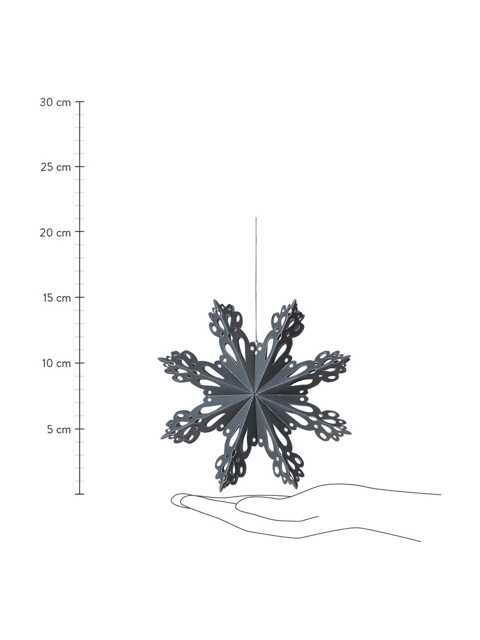 Adorno navideño XL Snowflake, Papel, Gris azulado, Ø 15 cm