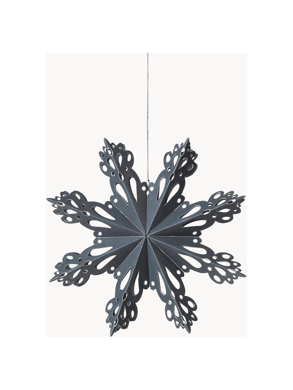 Baumanhänger Snowflake, 2 Stück, Papier, Graublau, Ø 15 cm