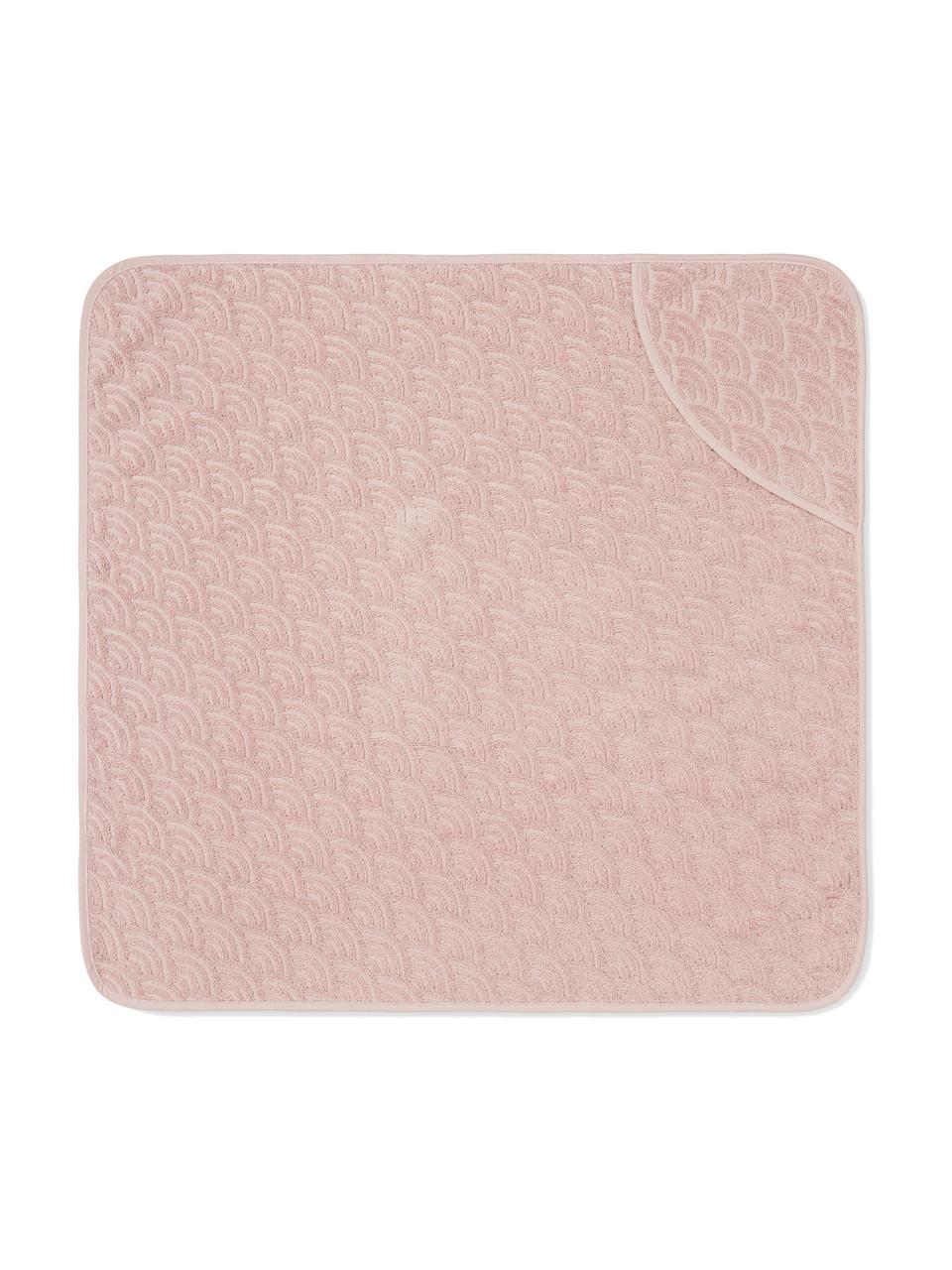 Cape de bain en coton bio pour bébé Wave, Rose