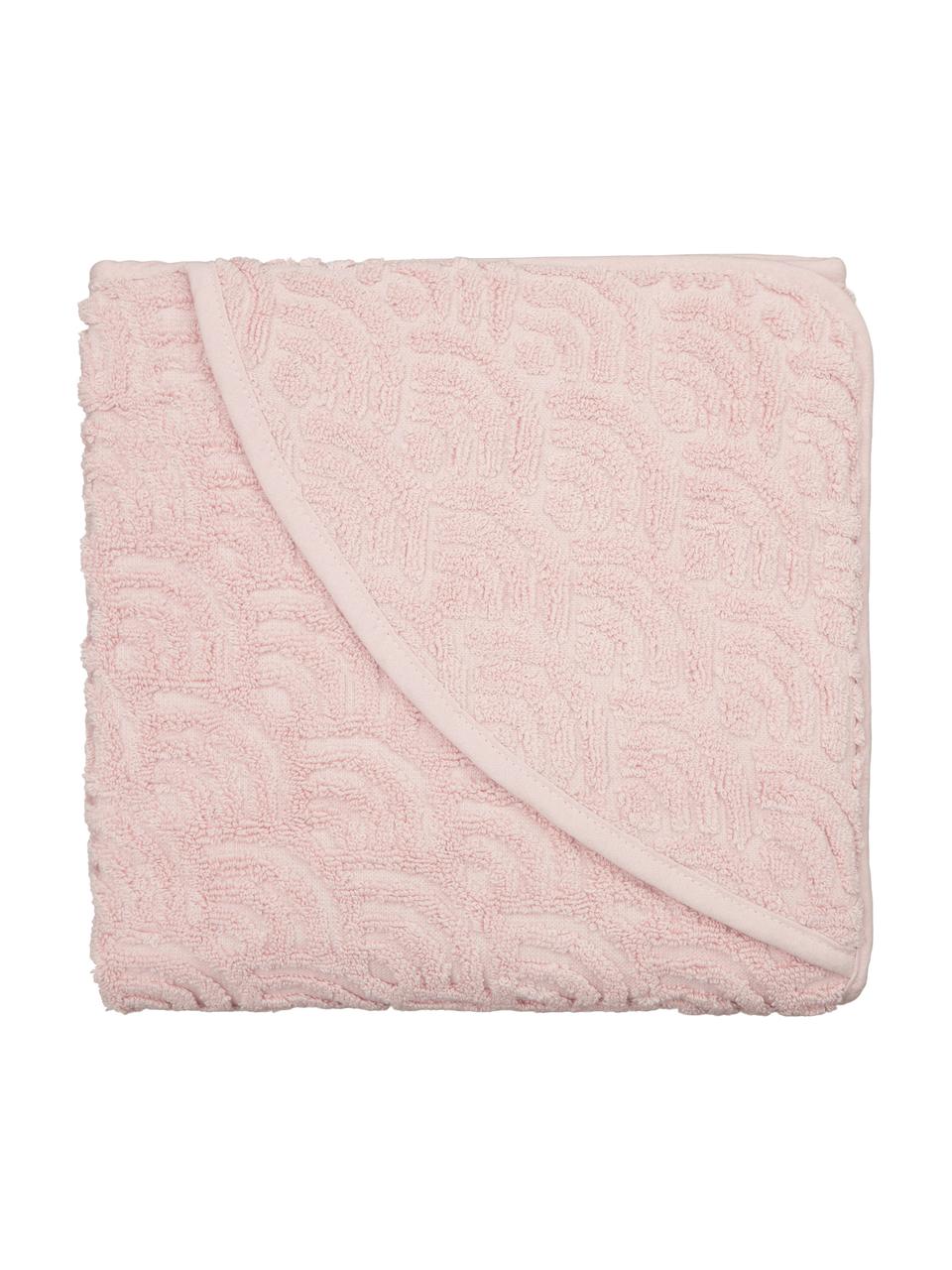 Ręcznik kąpielowy dla dzieci  z bawełny organicznej Wave, 100% bawełna organiczna, Blady różowy, S 80 x D 80 cm