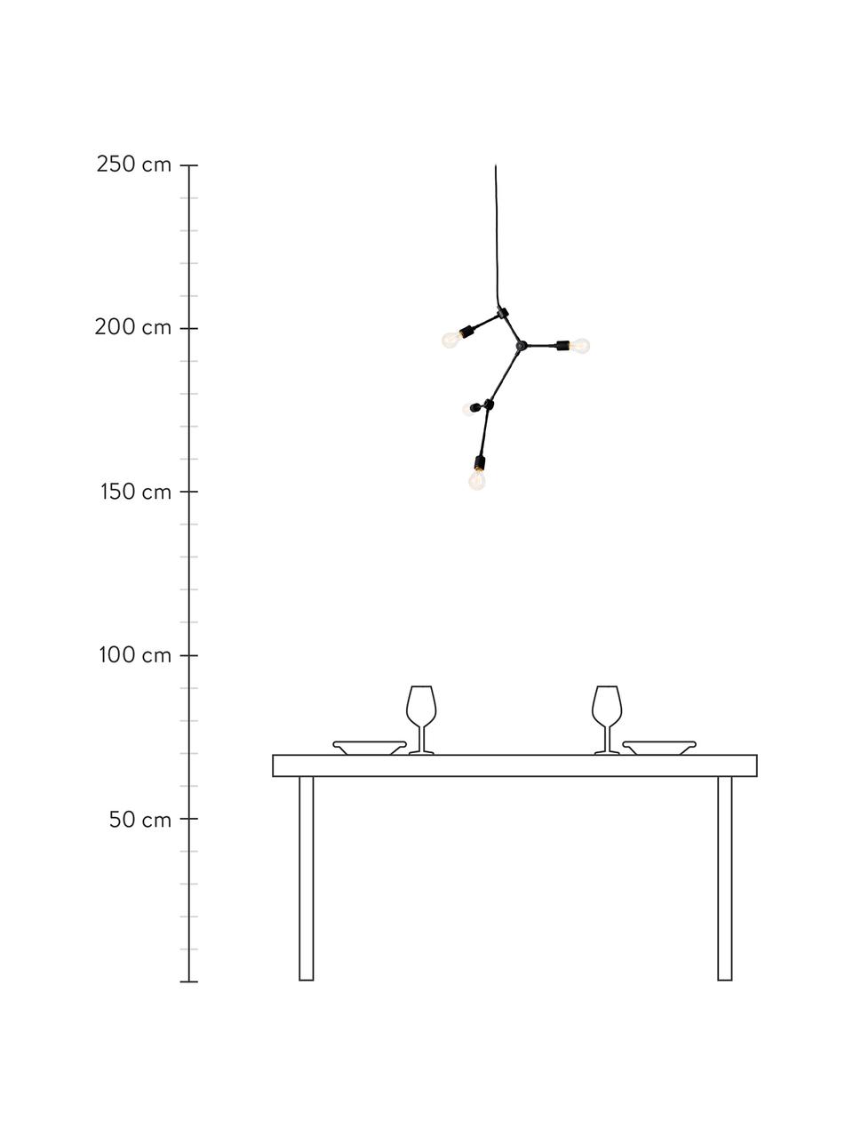 Hanglamp Franklin zonder ophanging, Zwart, 56 x 56 cm