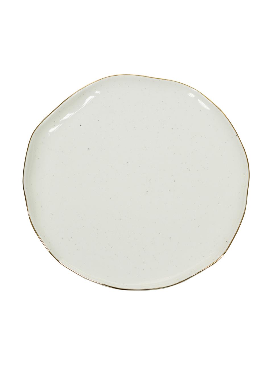 Platos postre artesanales Bella, 2 uds., Porcelana, Blanco crema, Ø 19 x Al 3 cm