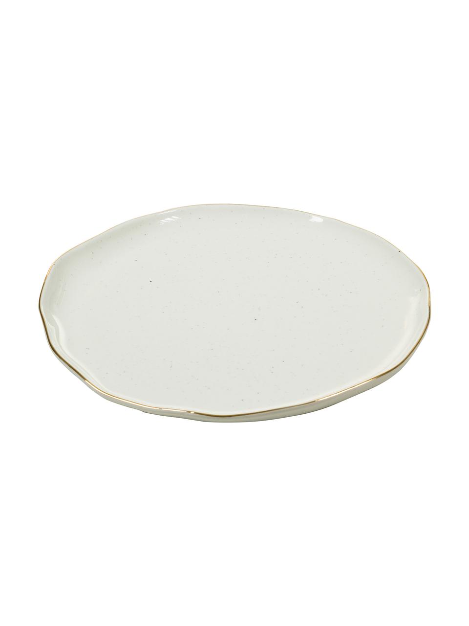 Platos postre artesanales Bella, 2 uds., Porcelana, Blanco crema, Ø 19 x Al 3 cm